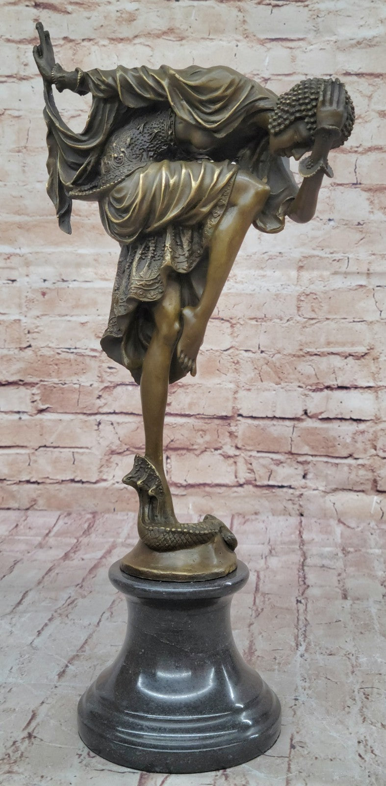 Handcrafted Quality Artwork Snake Dancer by Romanian Artist~Chiparus~Bronze Stat