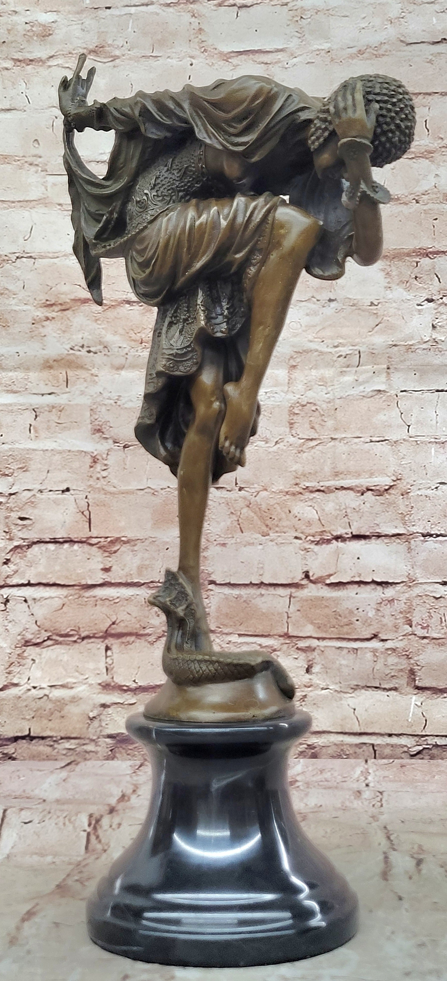 Handcrafted Quality Artwork Snake Dancer by Romanian Artist~Chiparus~Bronze Stat