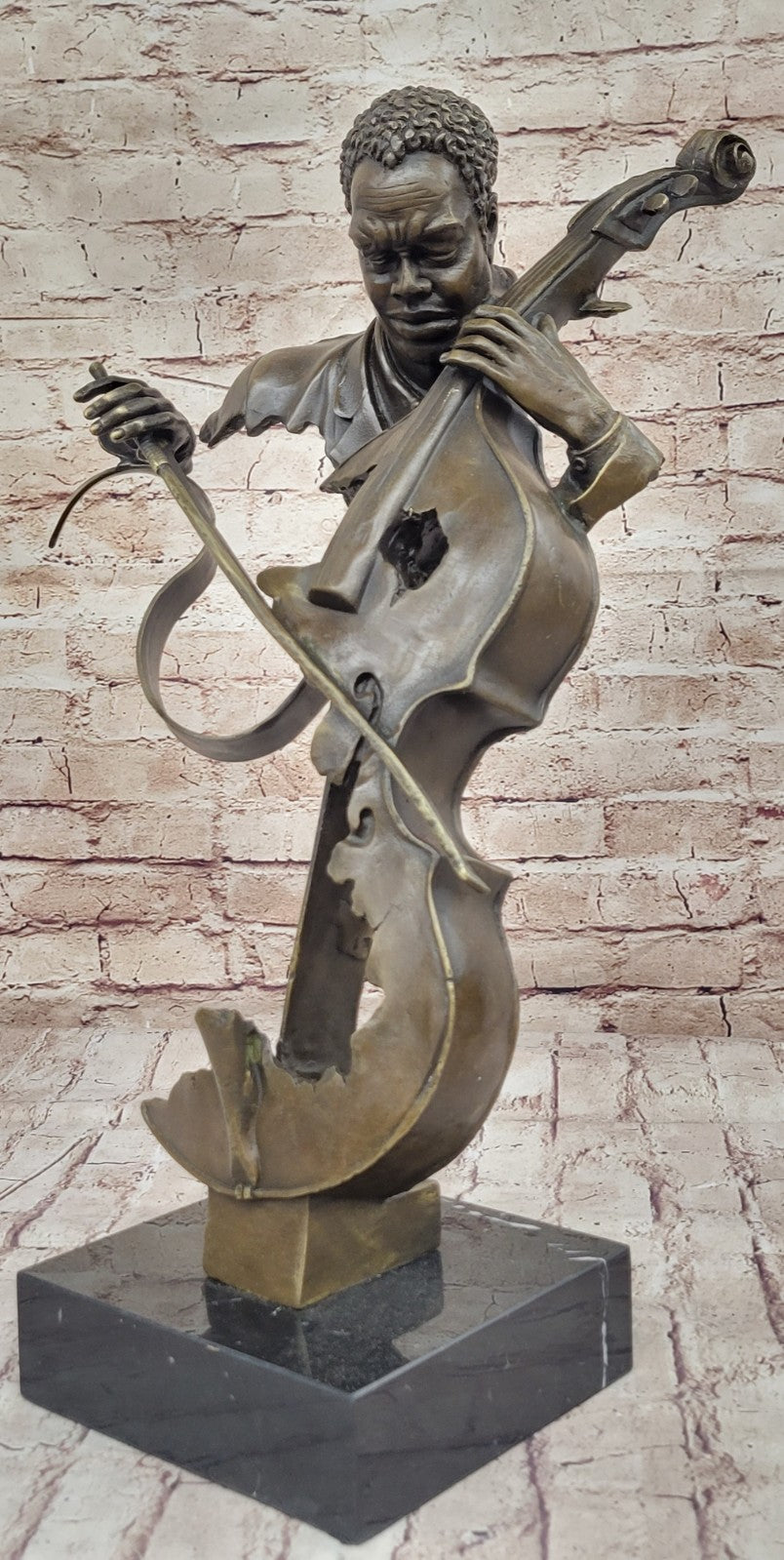 Hot Cast Collectible Cello Player Music Trophy Original Bronze by Williams Sale