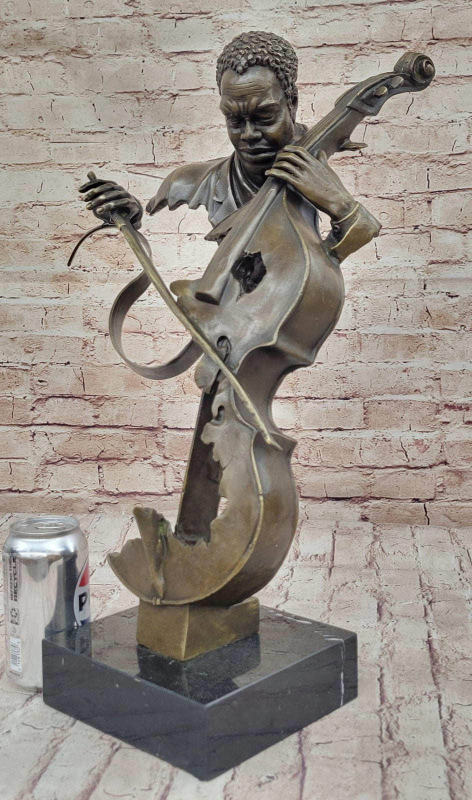 Hot Cast Collectible Cello Player Music Trophy Original Bronze by Williams Sale