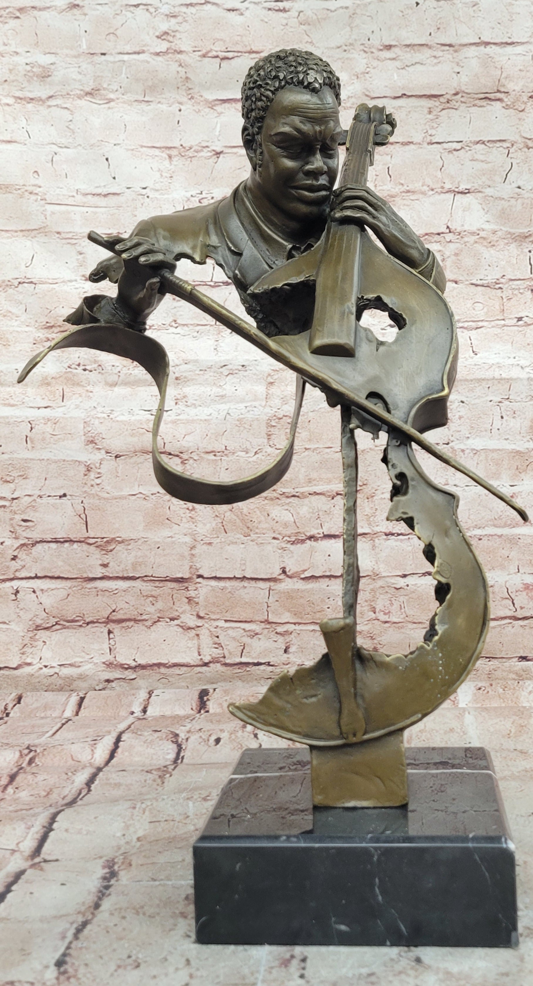 Hot Cast Collectible Cello Player Music Trophy Original Bronze by Williams Sale