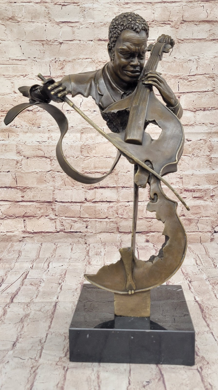 Hot Cast Collectible Cello Player Music Trophy Original Bronze by Williams Sale