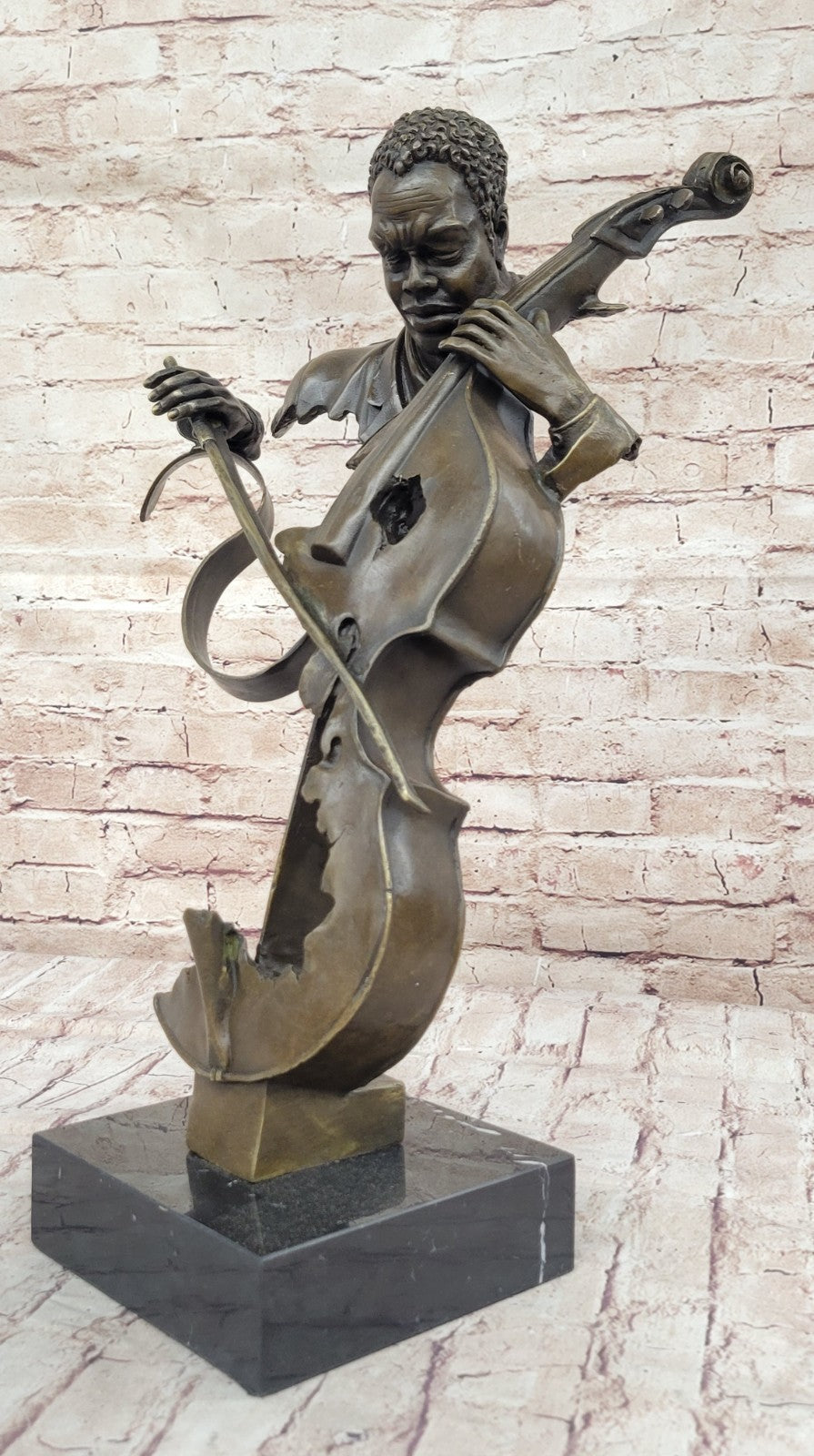 Hot Cast Collectible Cello Player Music Trophy Original Bronze by Williams Sale