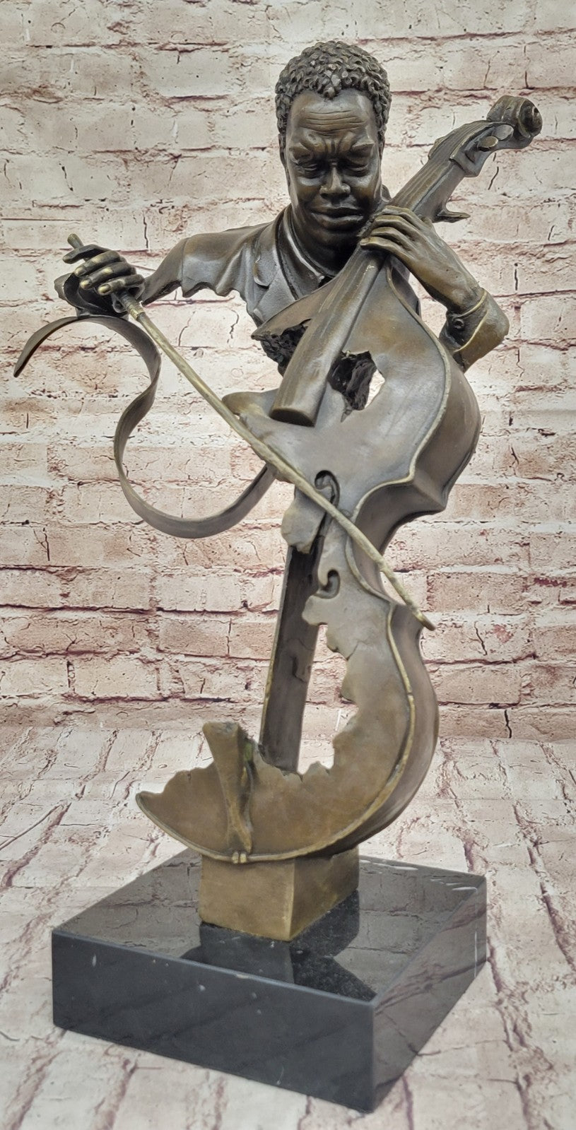 Hot Cast Collectible Cello Player Music Trophy Original Bronze by Williams Sale