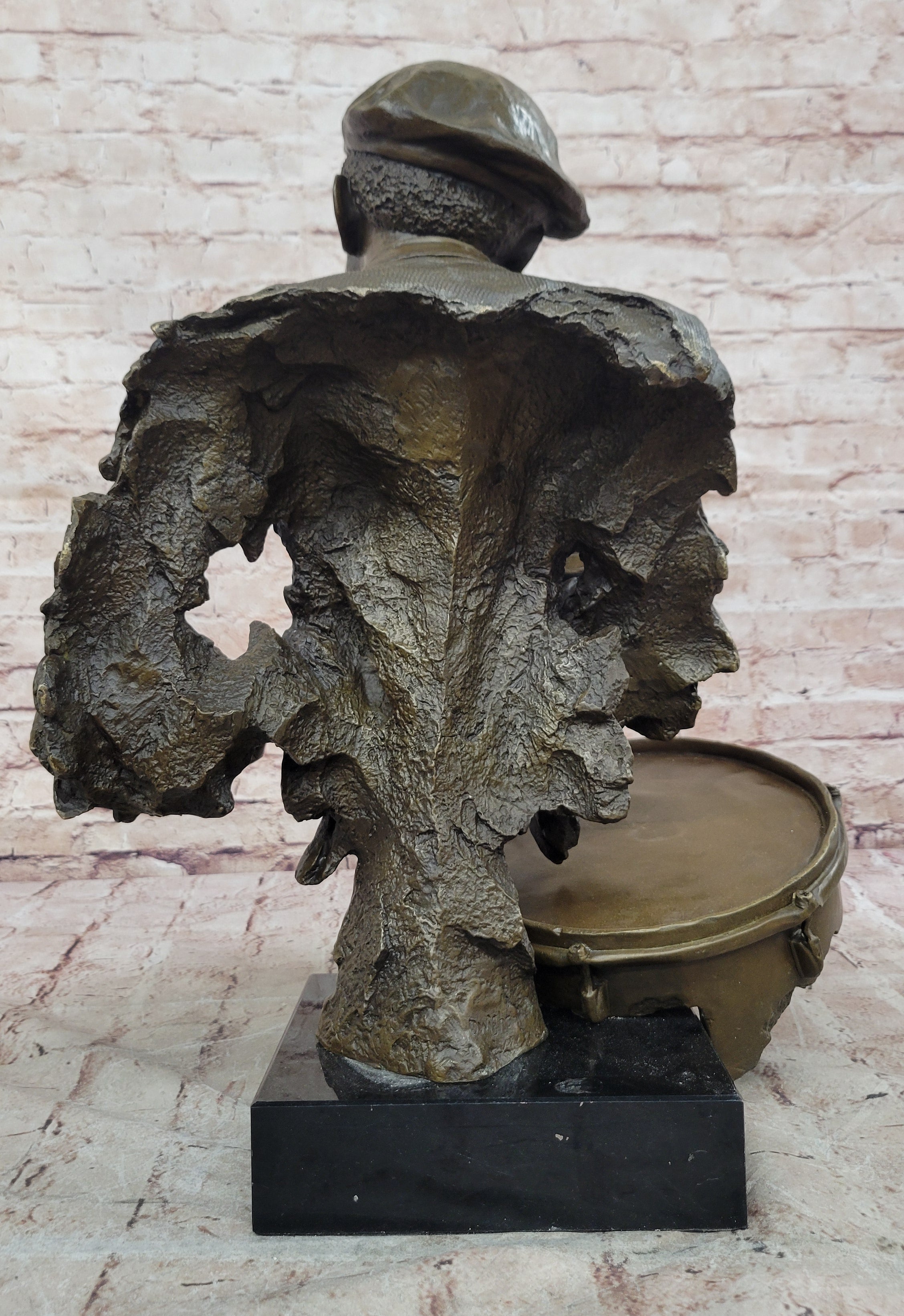 Hand Made Detailed Drum Player by Lost Wax Method Sculpture Home Decoration