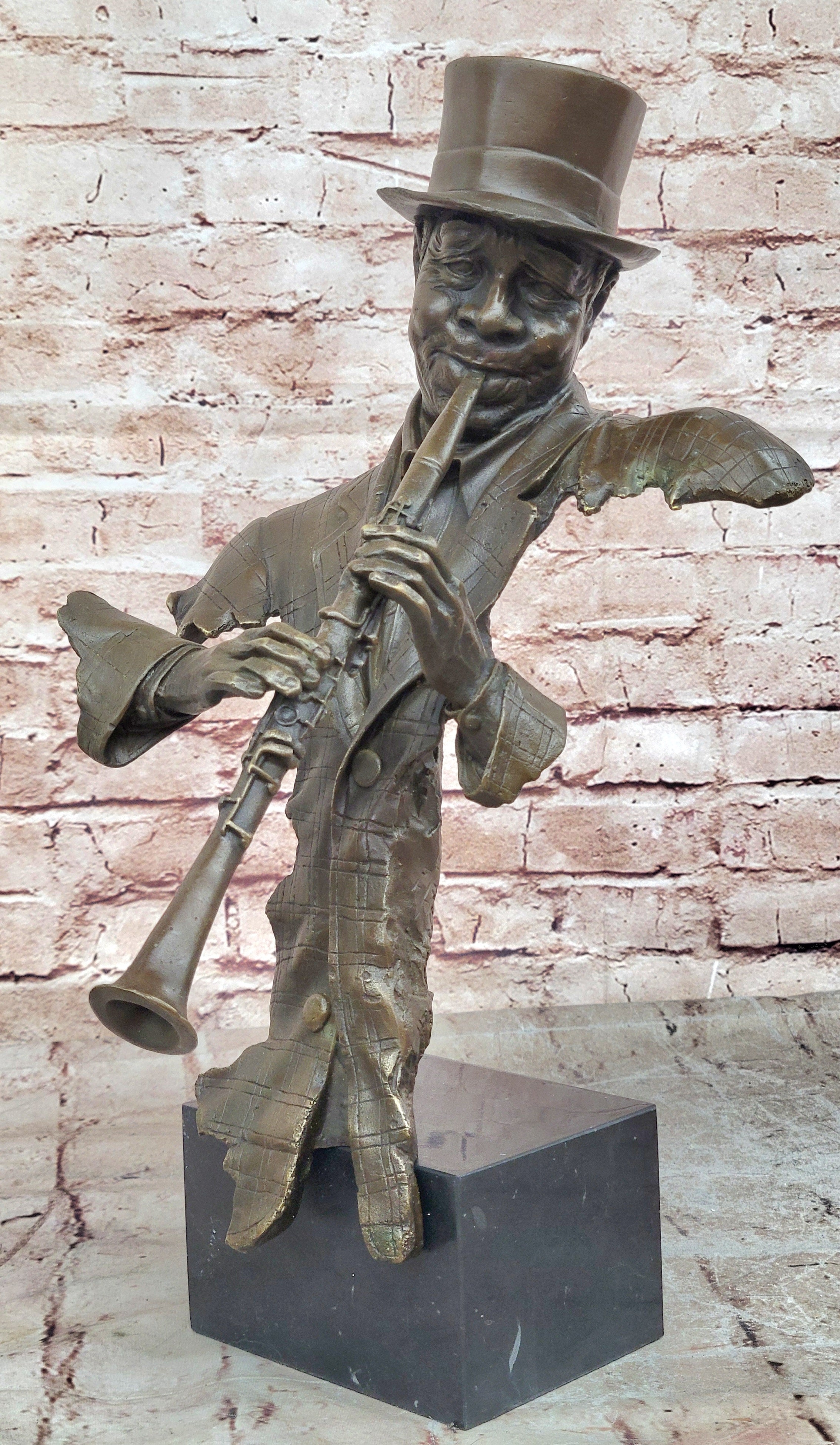 Bronze Sculpture Statue Clarinet Woodwind Player New Orleans Artist Street Music