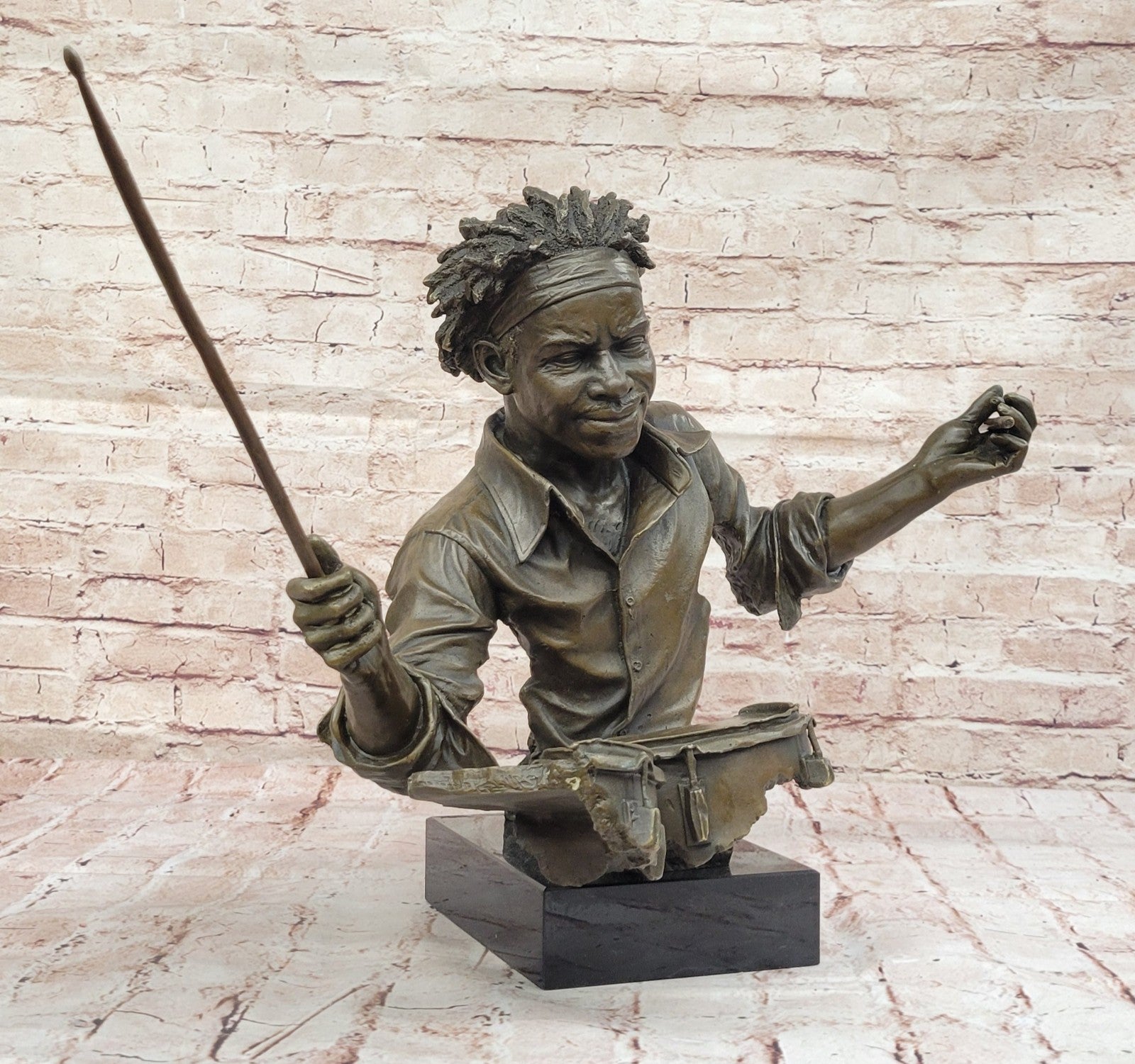 Art Decor Original Decor Massive Clarinet Player Jazz Blue Song Bronze Sculpture