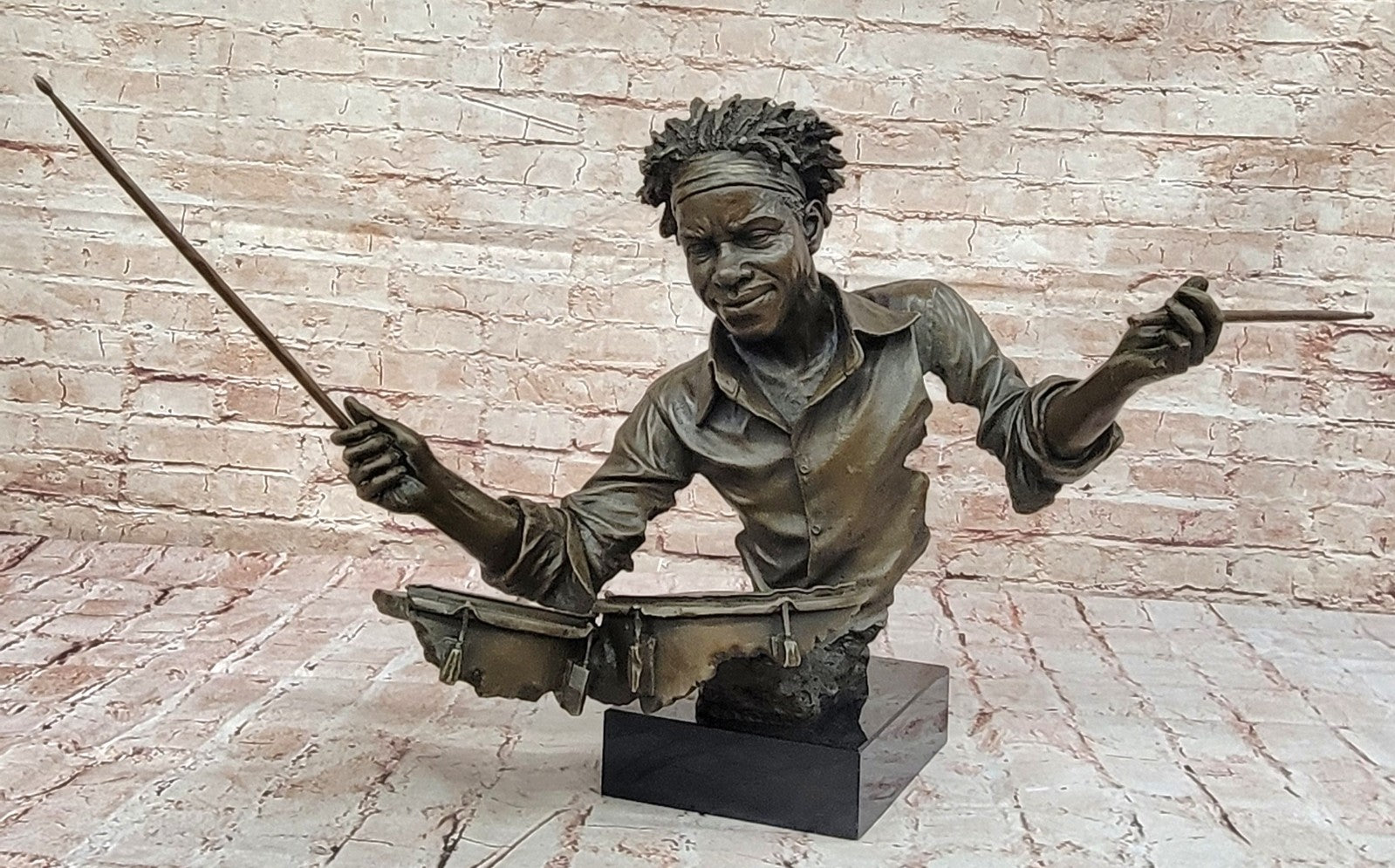 Art Decor Original Decor Massive Clarinet Player Jazz Blue Song Bronze Sculpture