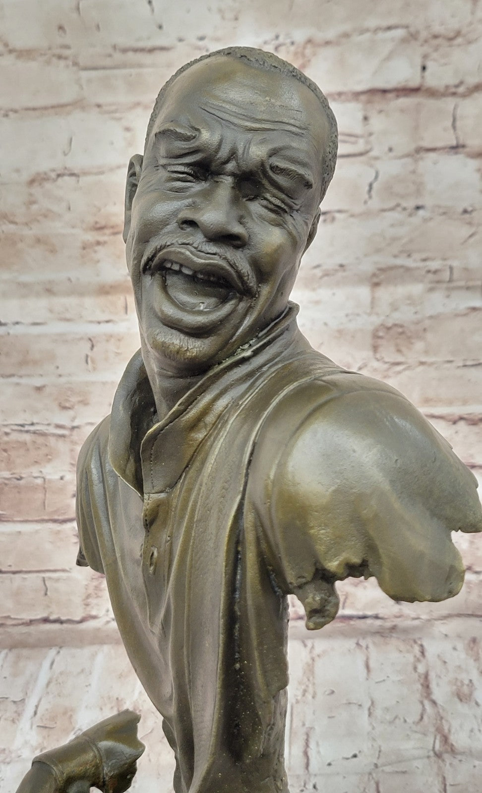 Bronze Sculpture Handcrafted Musician Music Guitar Player Hot Cast Marble Figuri