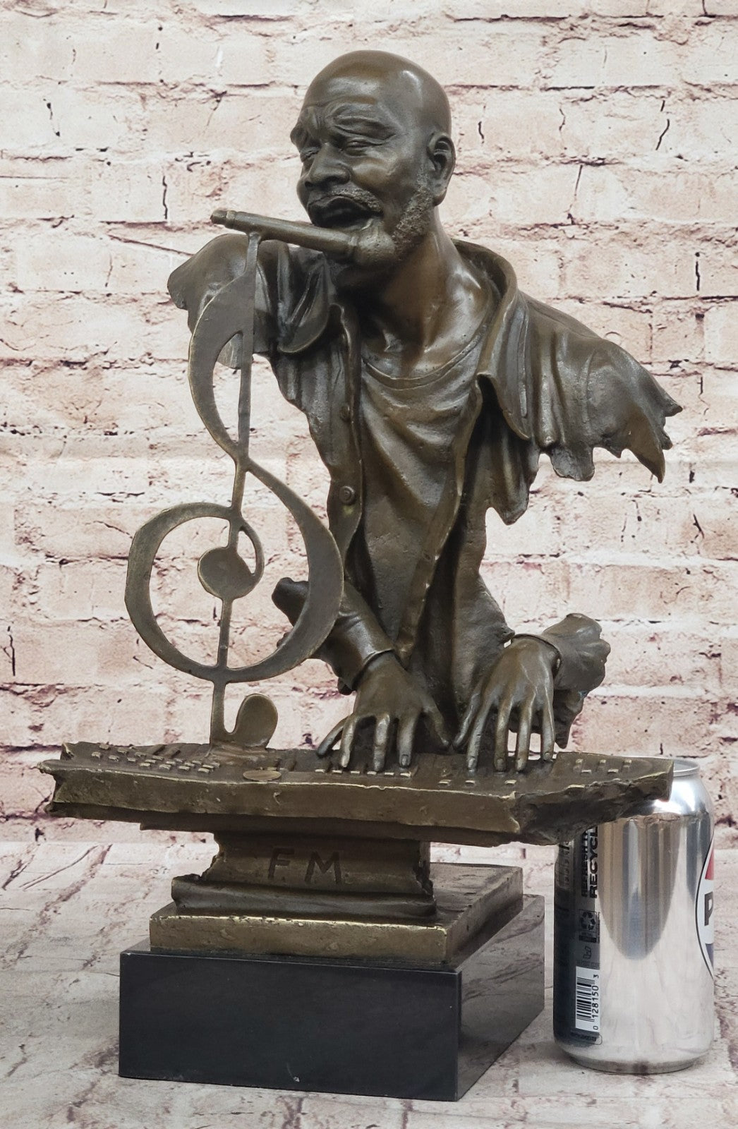 MALE SINGER Bronze Statuette JAZZ BAND Collection, 17" Tall, European Studio Gift