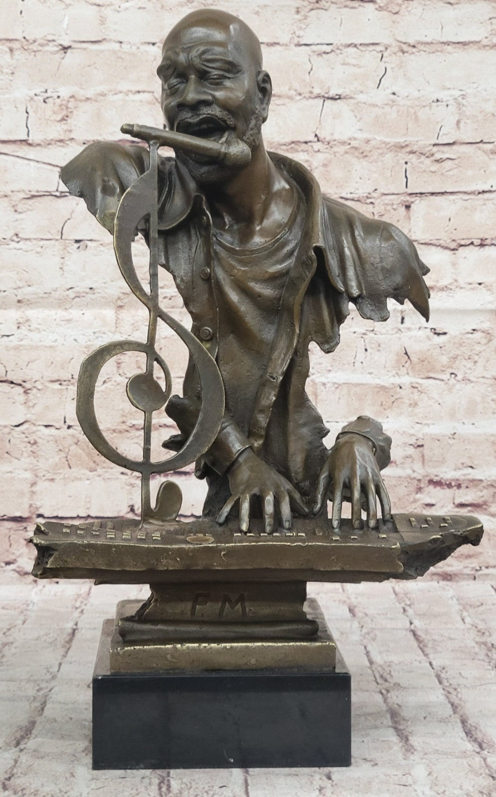 MALE SINGER Bronze Statuette JAZZ BAND Collection, 17" Tall, European Studio Gift