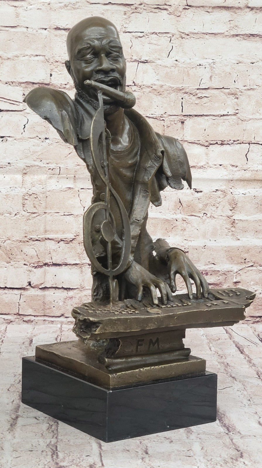 MALE SINGER Bronze Statuette JAZZ BAND Collection, 17" Tall, European Studio Gift