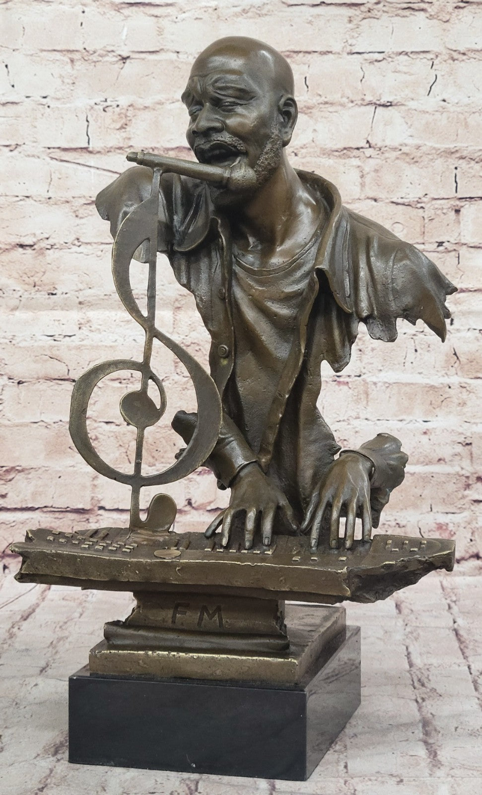 MALE SINGER Bronze Statuette JAZZ BAND Collection, 17" Tall, European Studio Gift
