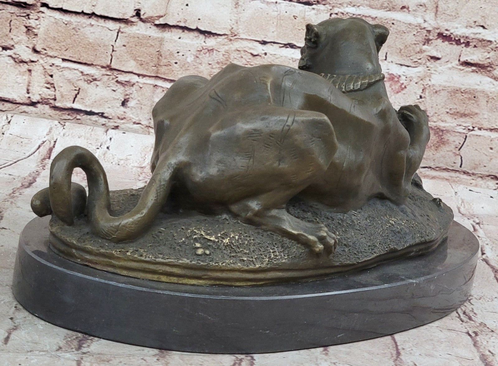 Bronze Sculpture Animal Wildlife Masterpiece Lion and Crocodile Home Decor Sale