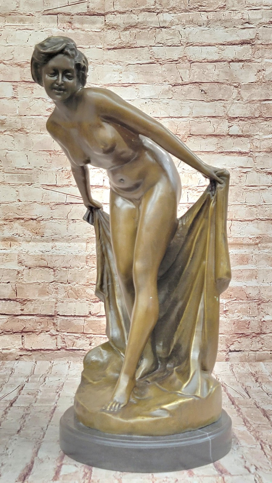 Buy Jean Patoue Bronze Nude Woman Showering Sculpture – Lost Wax Artwork