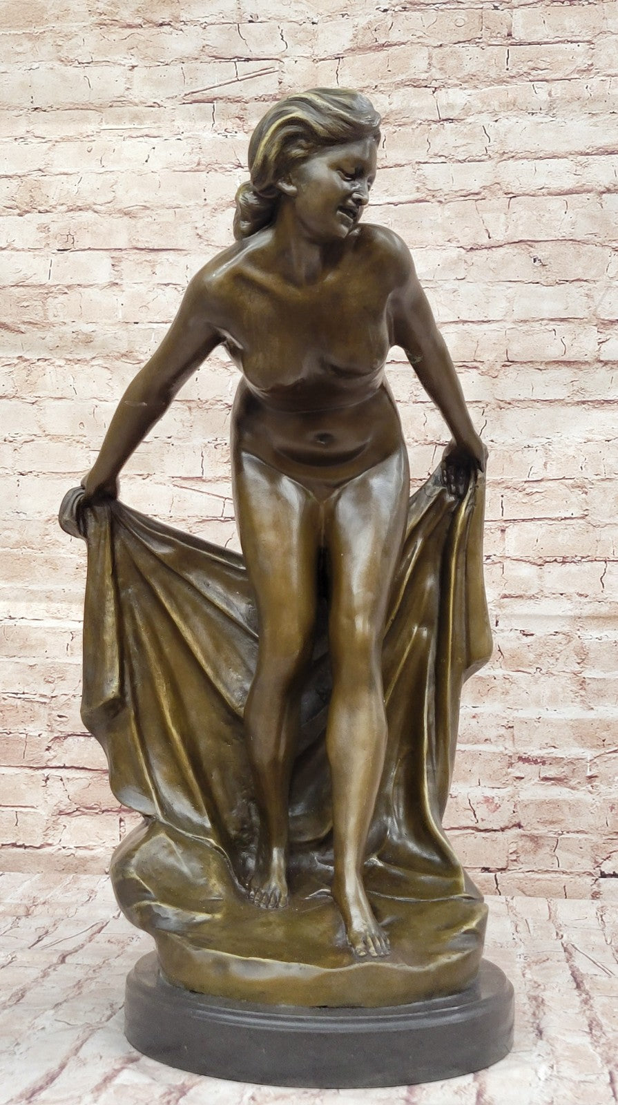 Buy Jean Patoue Bronze Nude Woman Showering Sculpture – Lost Wax Artwork