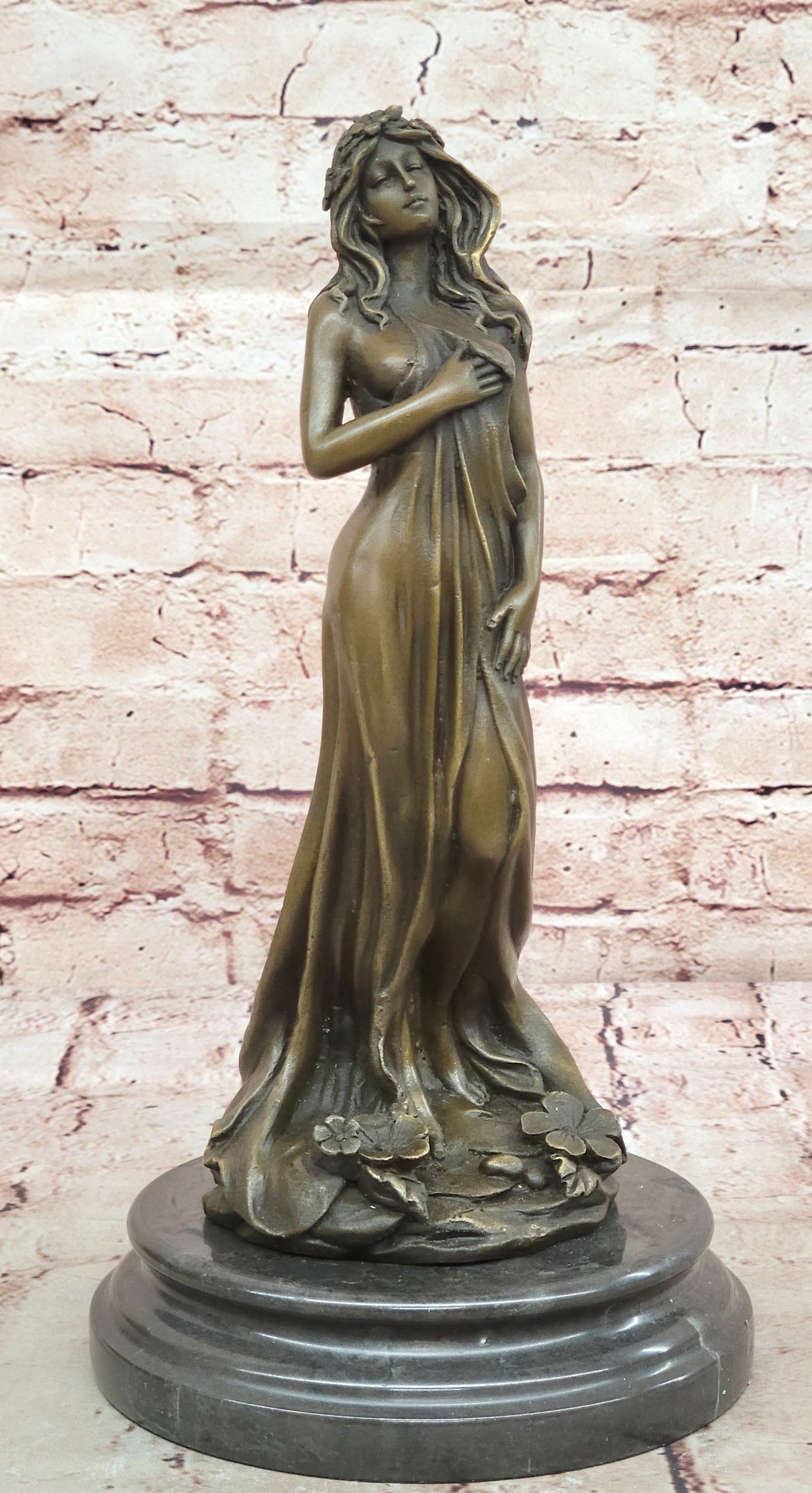 Aldo Vitaleh Liberated Maiden Bronze Sculpture Cast Figurine Figure Original Art