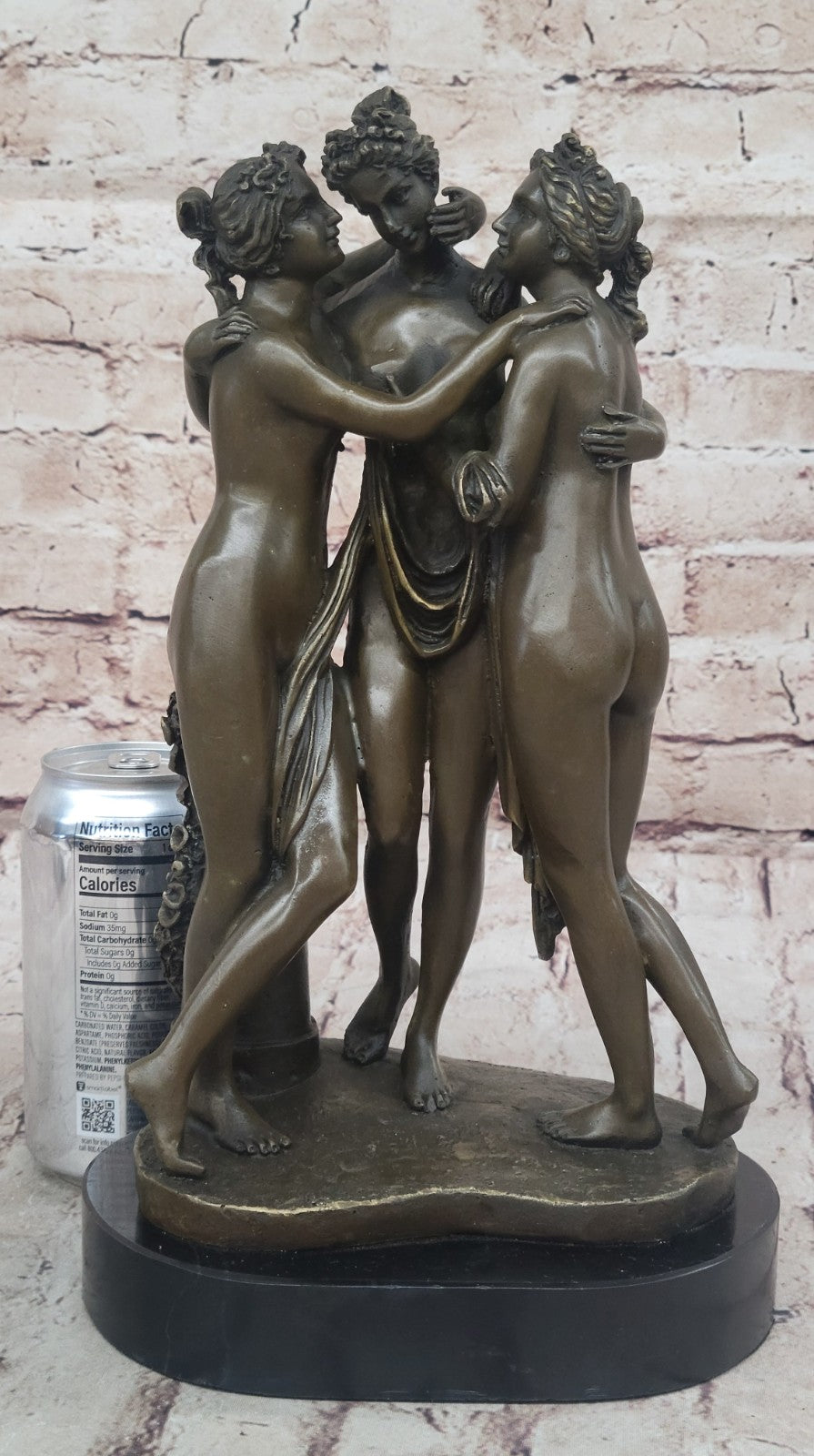 THE THREE GRACES BRONZE STATUE SCULPTURE HOT CAST FIGURINE NO RESERVE NUDE DECOR