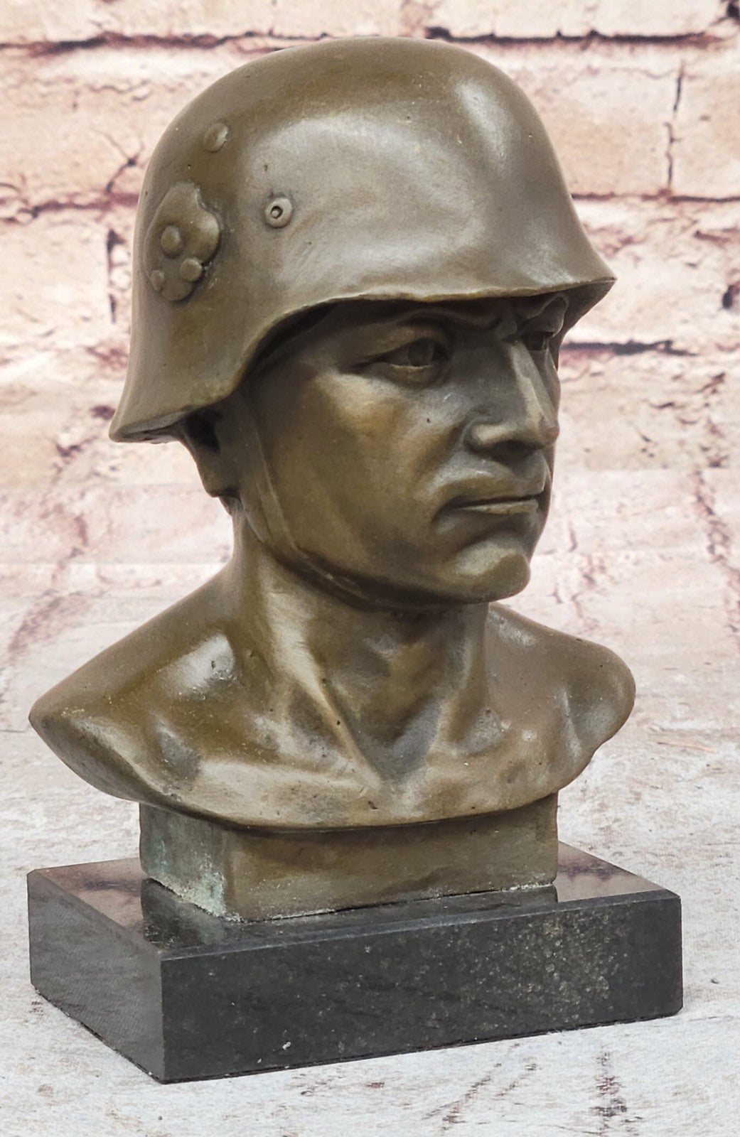 Handcrafted Original German Soldier Collector Memorabilia Bronze Sculpture Art