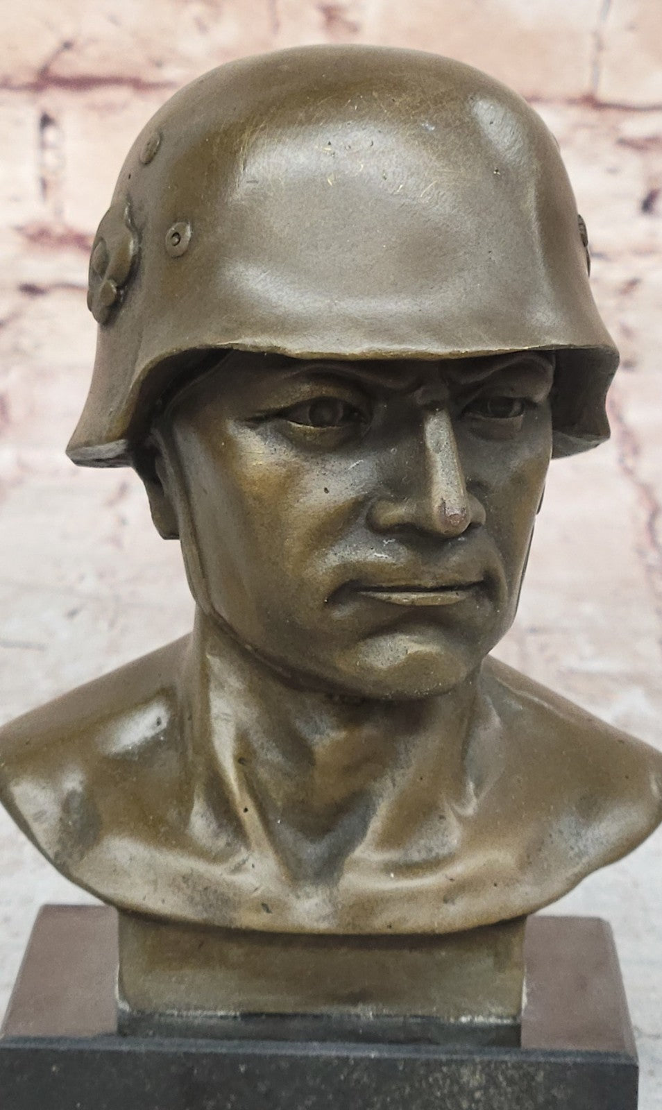 Handcrafted Original German Soldier Collector Memorabilia Bronze Sculpture Art