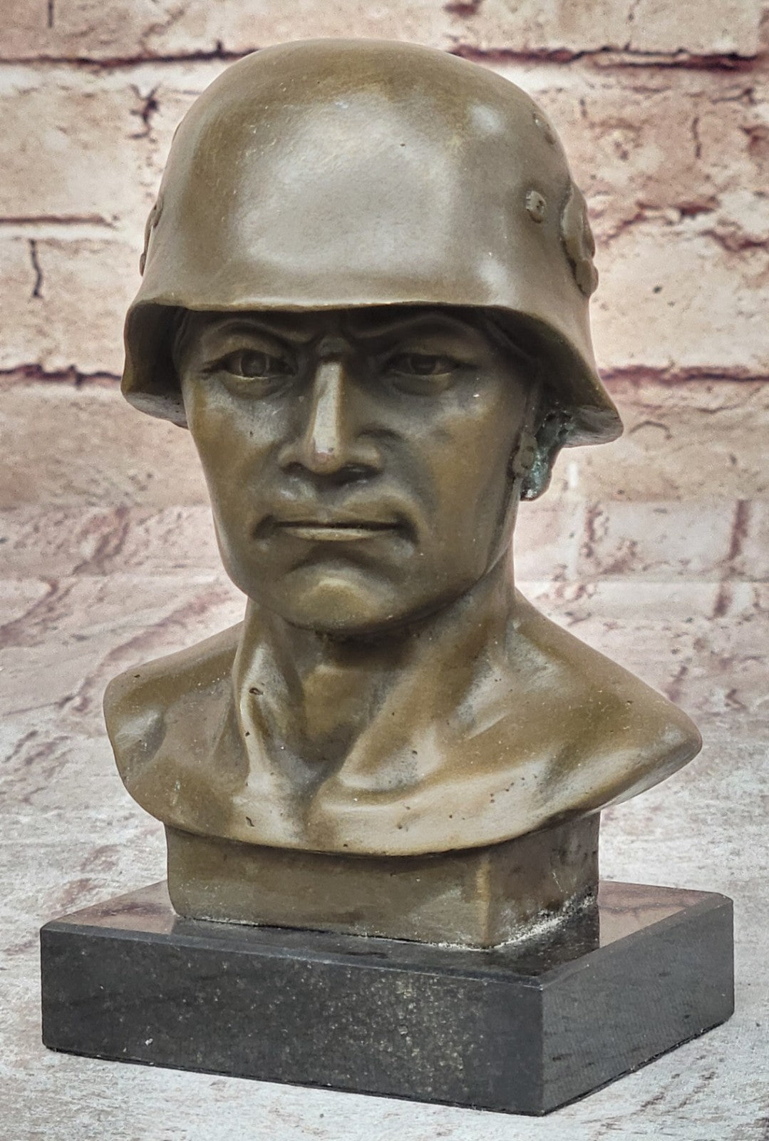Handcrafted Original German Soldier Collector Memorabilia Bronze Sculpture Art
