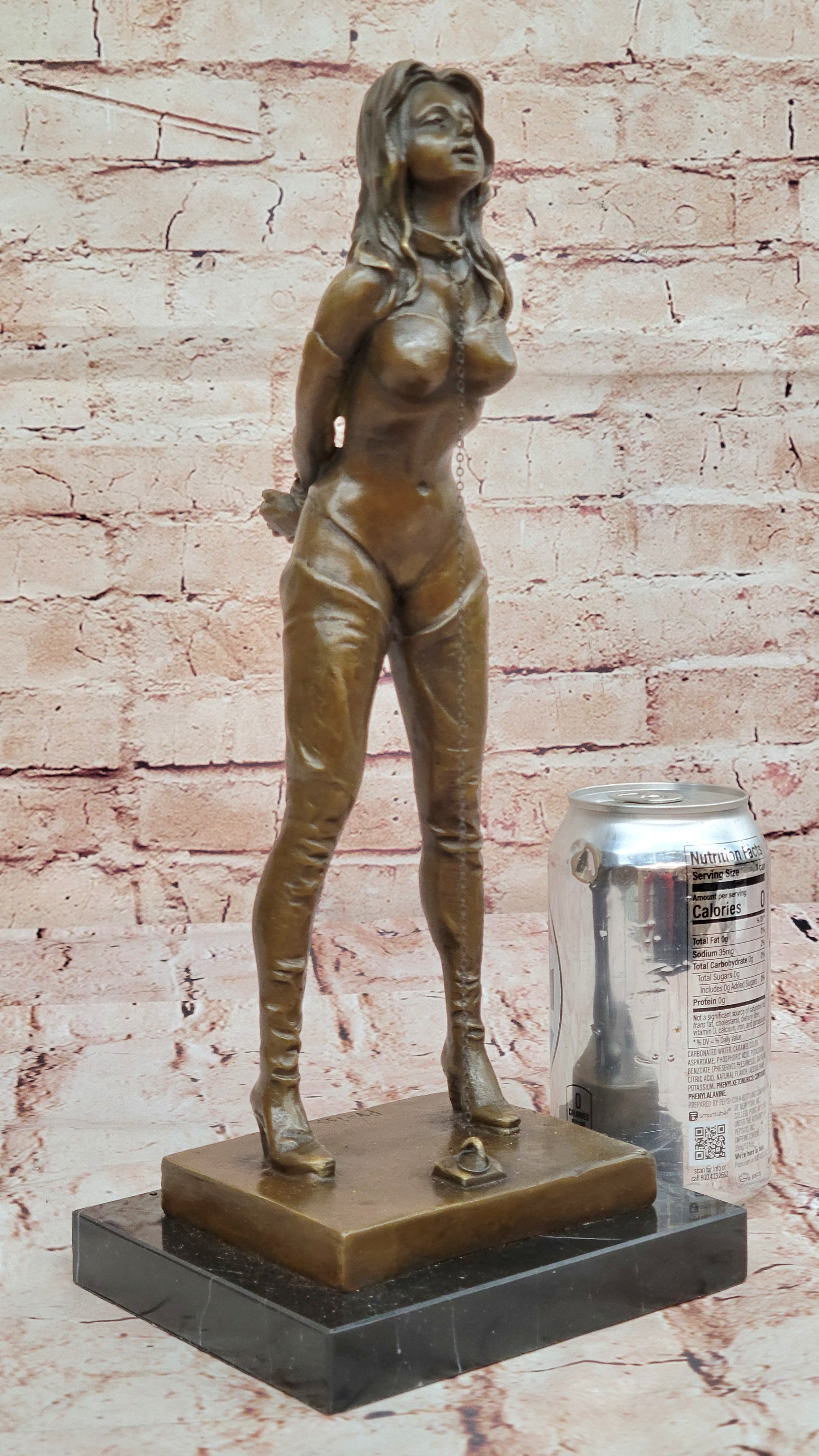 Handcrafted bronze sculpture SALE Marble Girl Nude Woman Erotic Preiss Signed