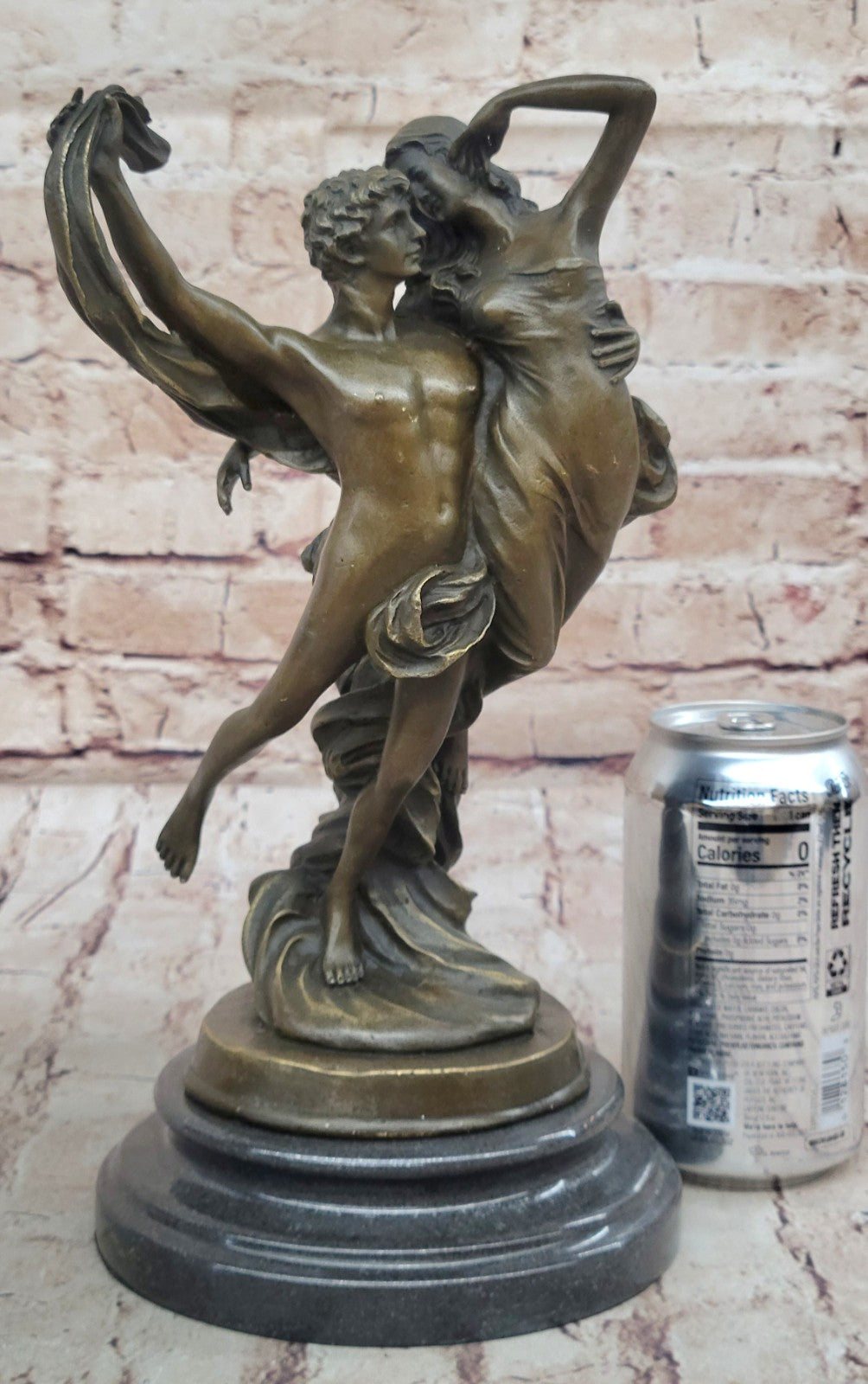 Handmade Art Lovers Cupid Psyche Eros Aphrodite Venus Bronze Marble Statue