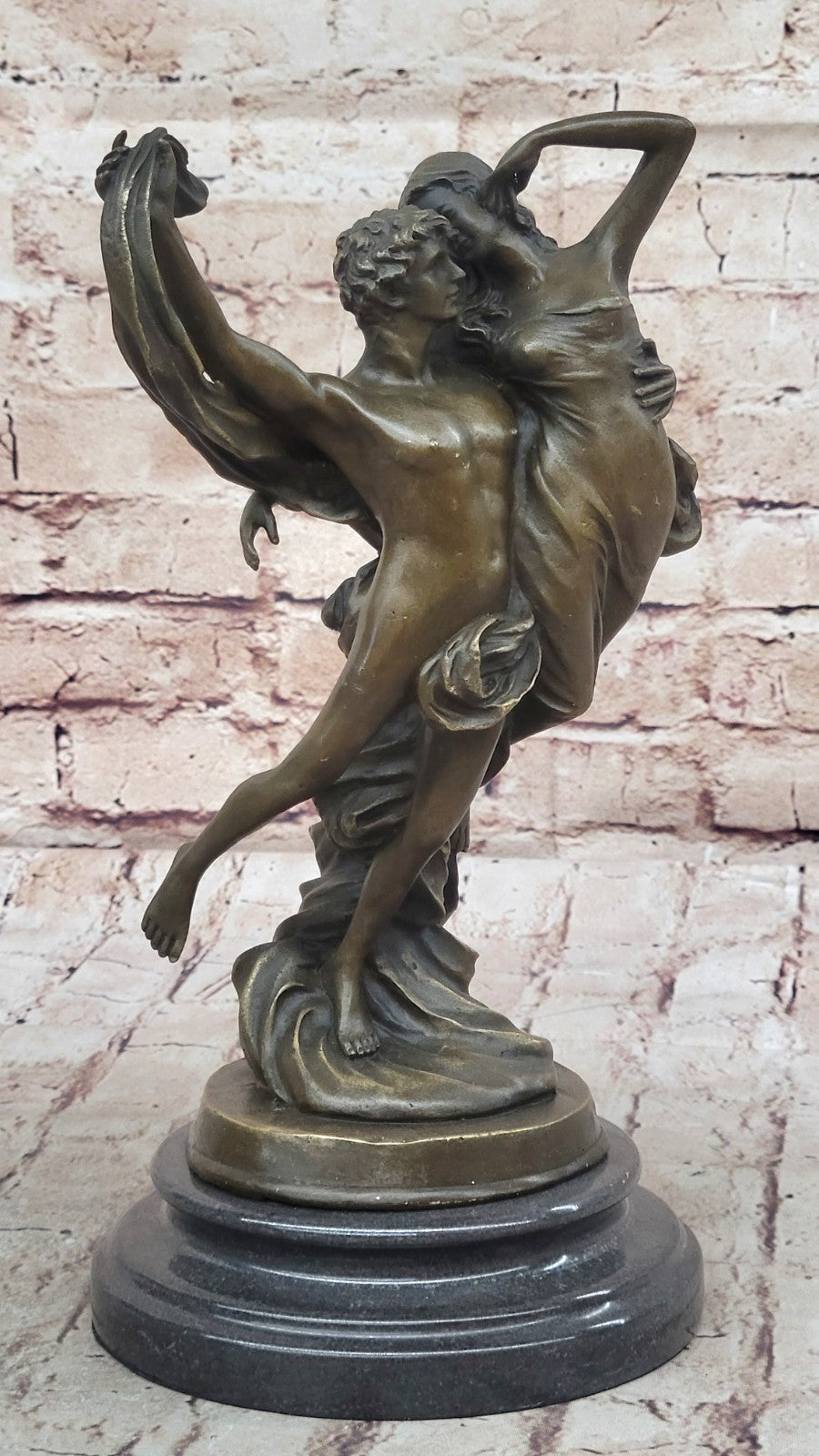 Handmade Art Lovers Cupid Psyche Eros Aphrodite Venus Bronze Marble Statue