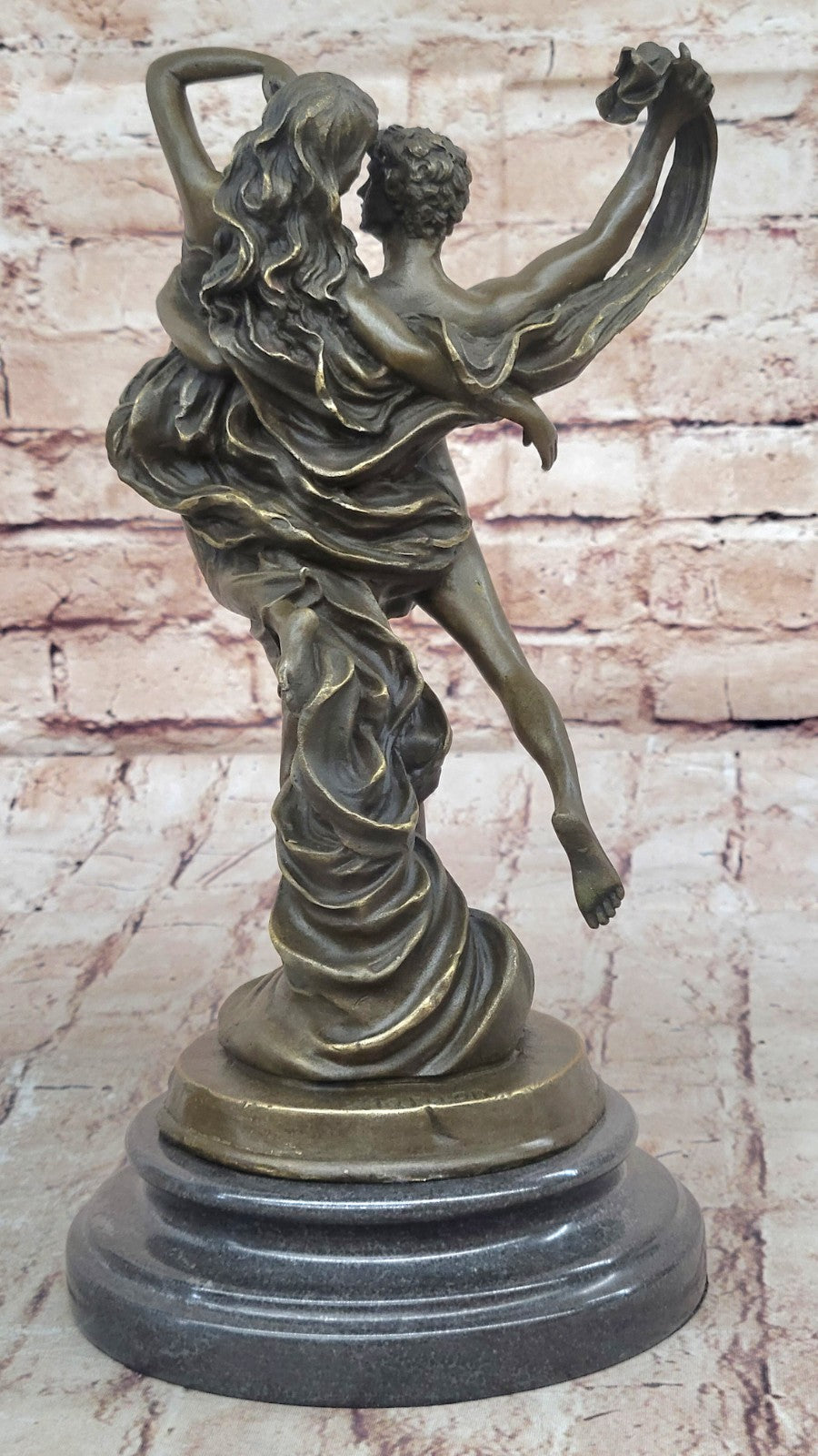 Handmade Art Lovers Cupid Psyche Eros Aphrodite Venus Bronze Marble Statue