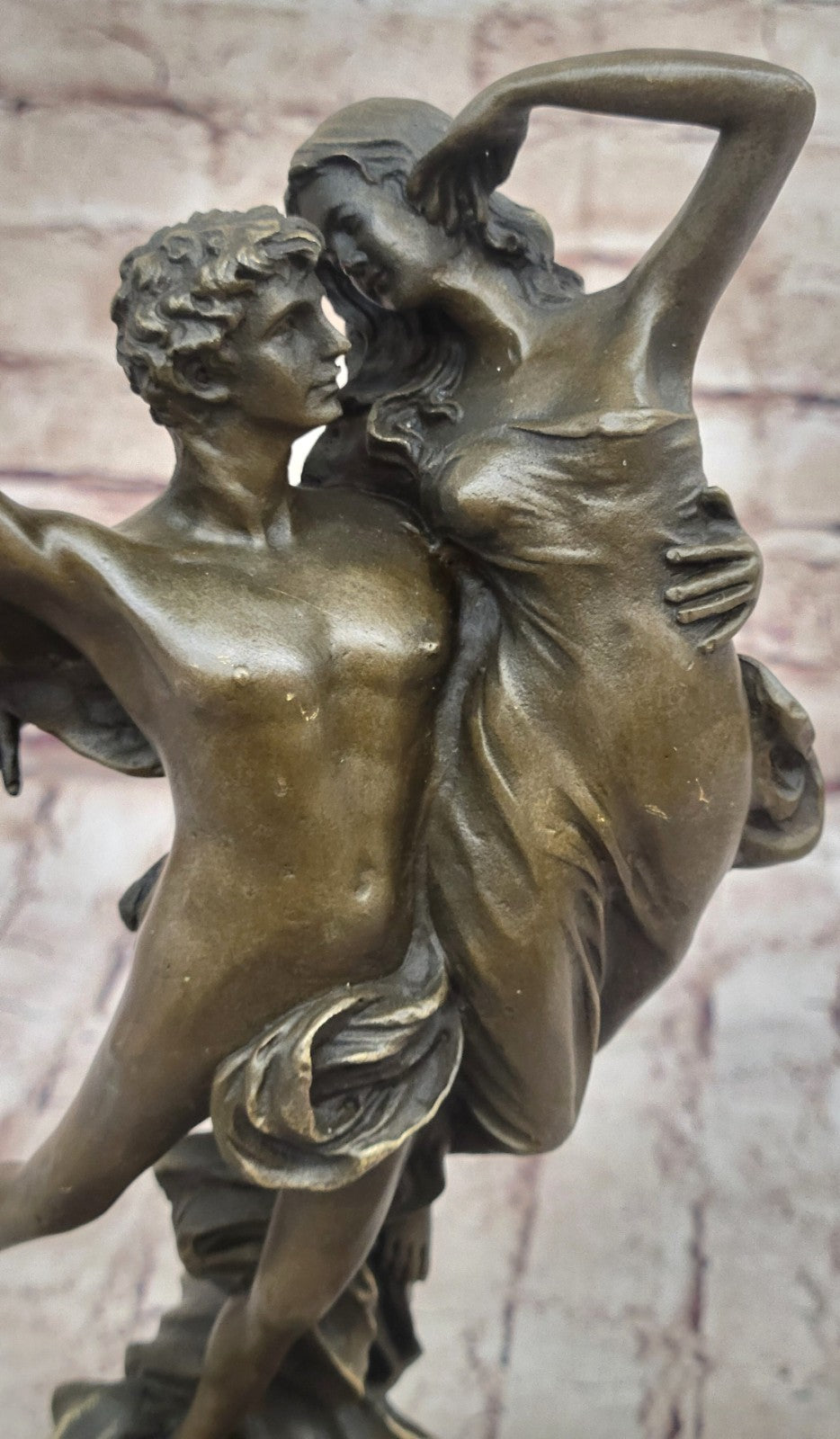 Handmade Art Lovers Cupid Psyche Eros Aphrodite Venus Bronze Marble Statue