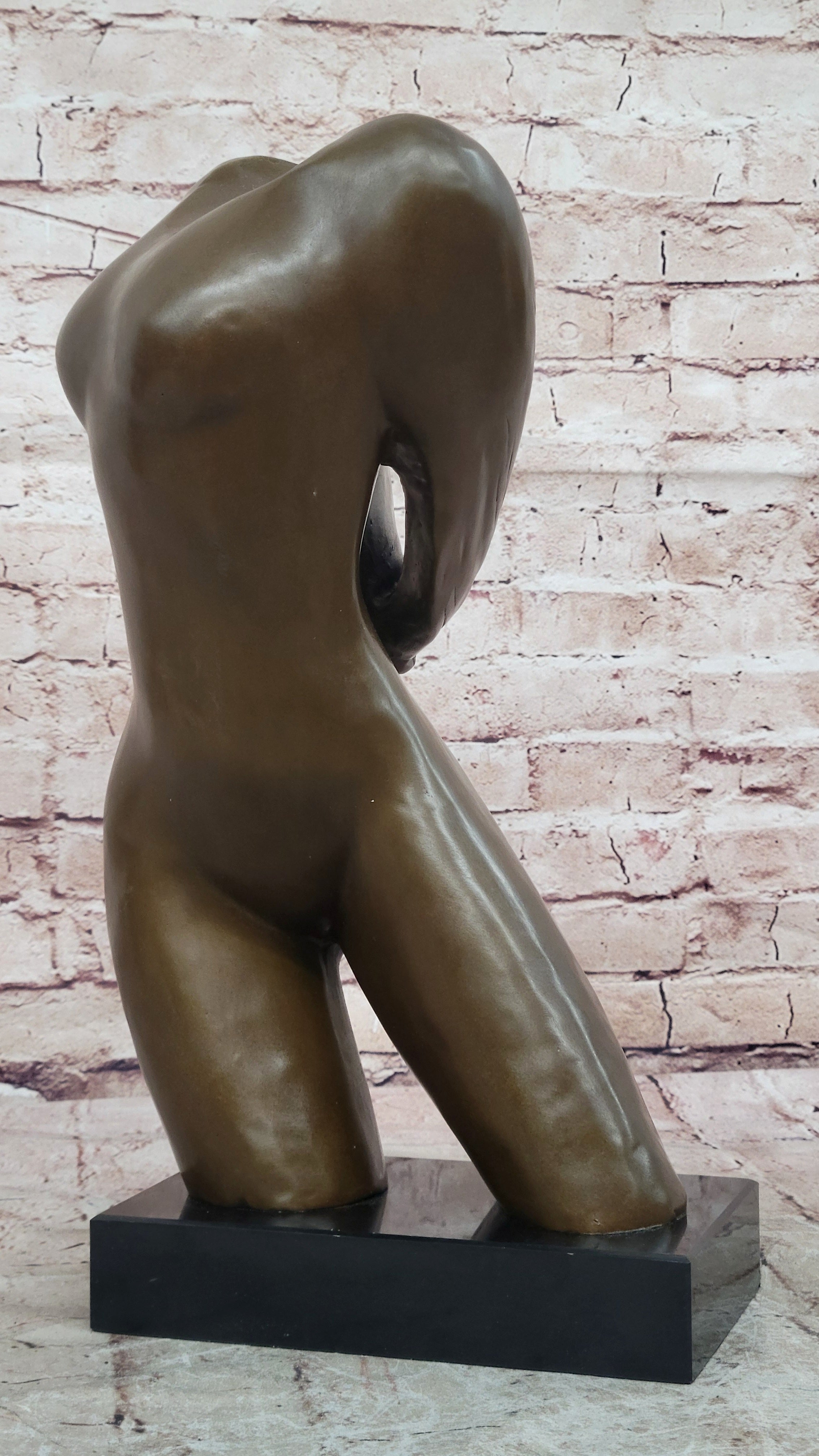 MODERN ART BRONZE SCULPTURE NUDE WOMAN TORSO FROM ALDO VITALEH FIGURE STATUE