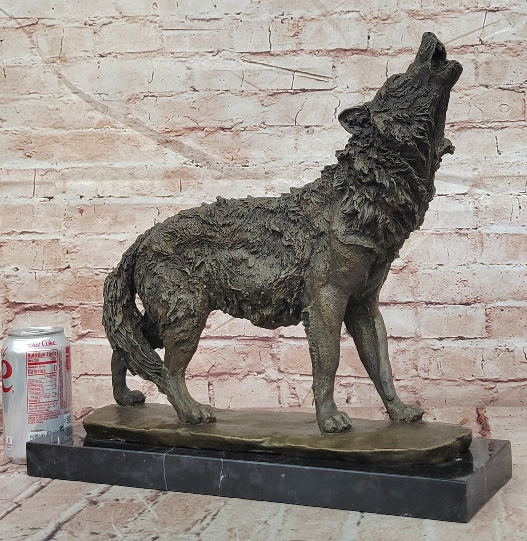 MAJESTIC BRONZE ART SCULPTURE STATUE WOLF CLASSIC BRONZE STATUE SIGNED:BARYE
