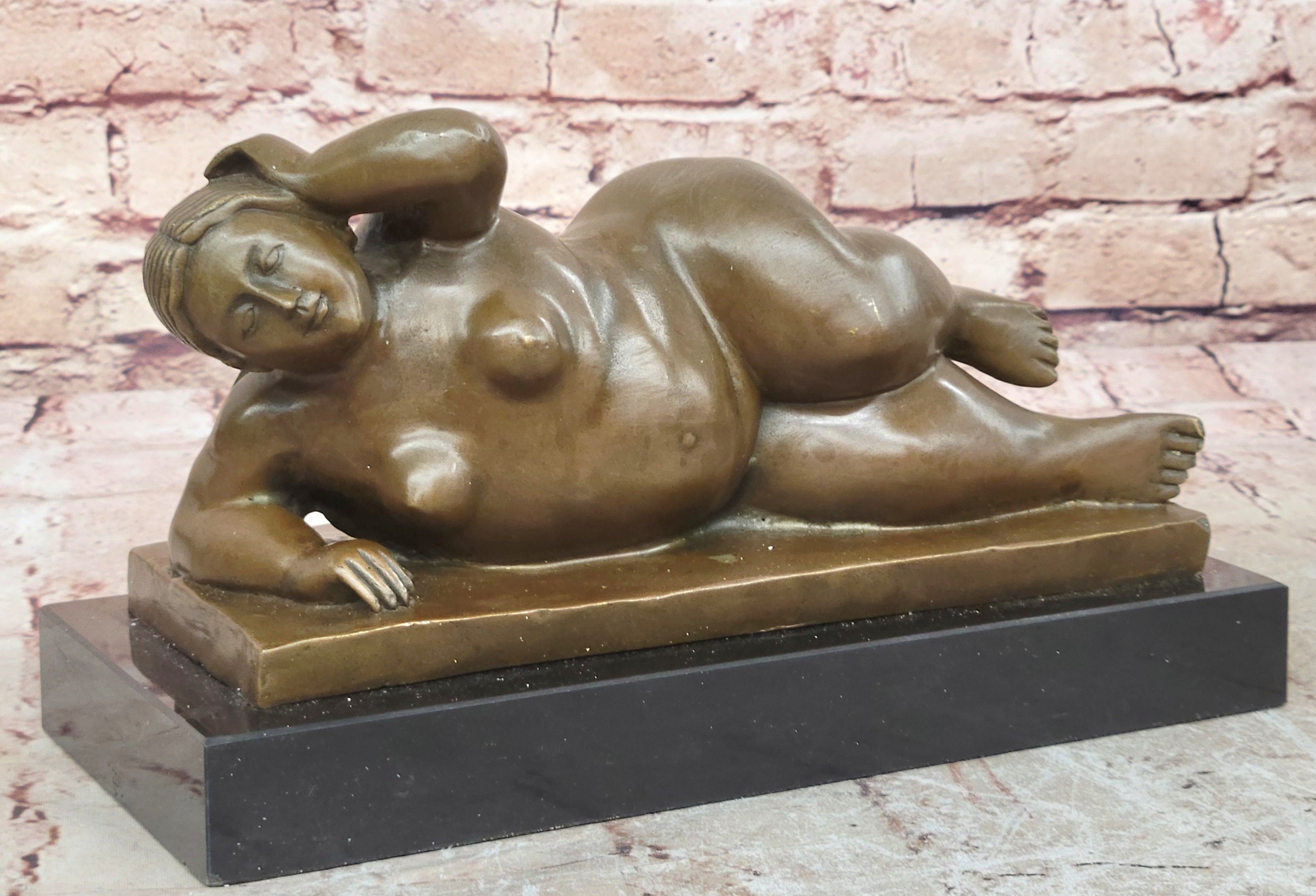 Handcrafted bronze Nude Sculpture Marble Female Abstract Botero Famous Classic