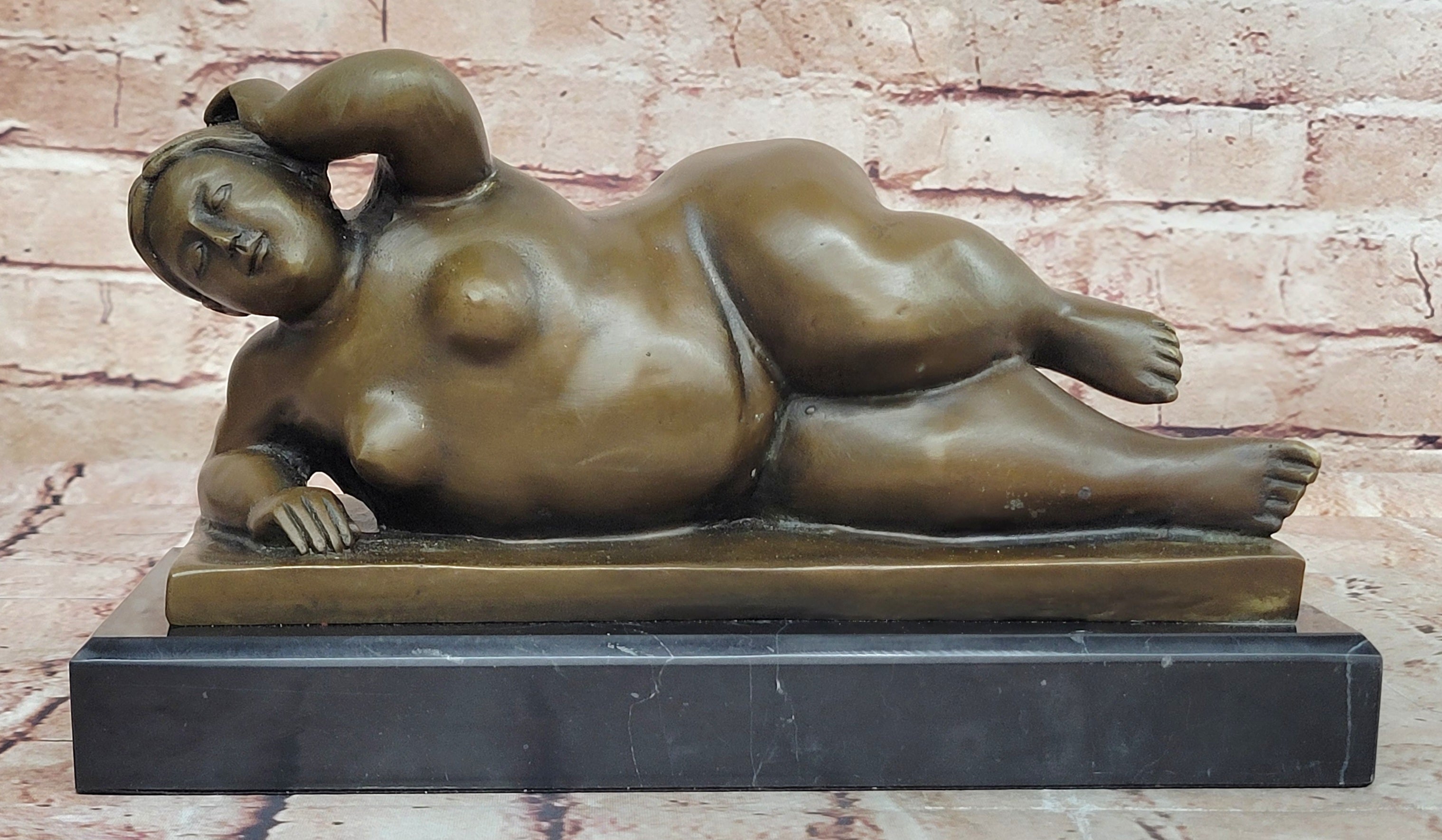 Handcrafted bronze Nude Sculpture Marble Female Abstract Botero Famous Classic
