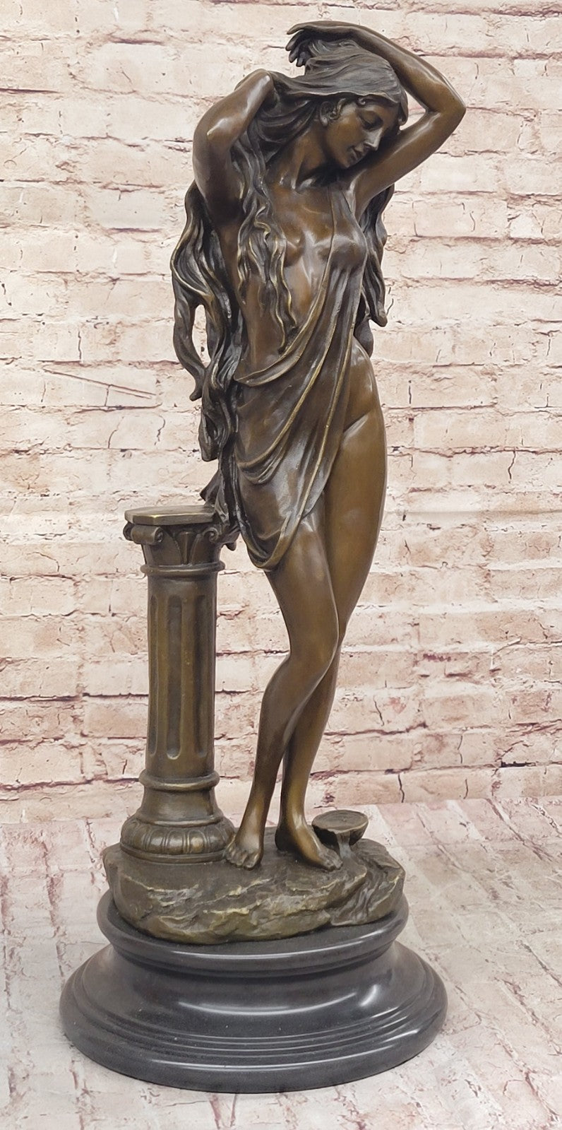 Aldo Vitaleh Art Deco Bronze Statue - Alluring Woman Sculpture, Signed Original