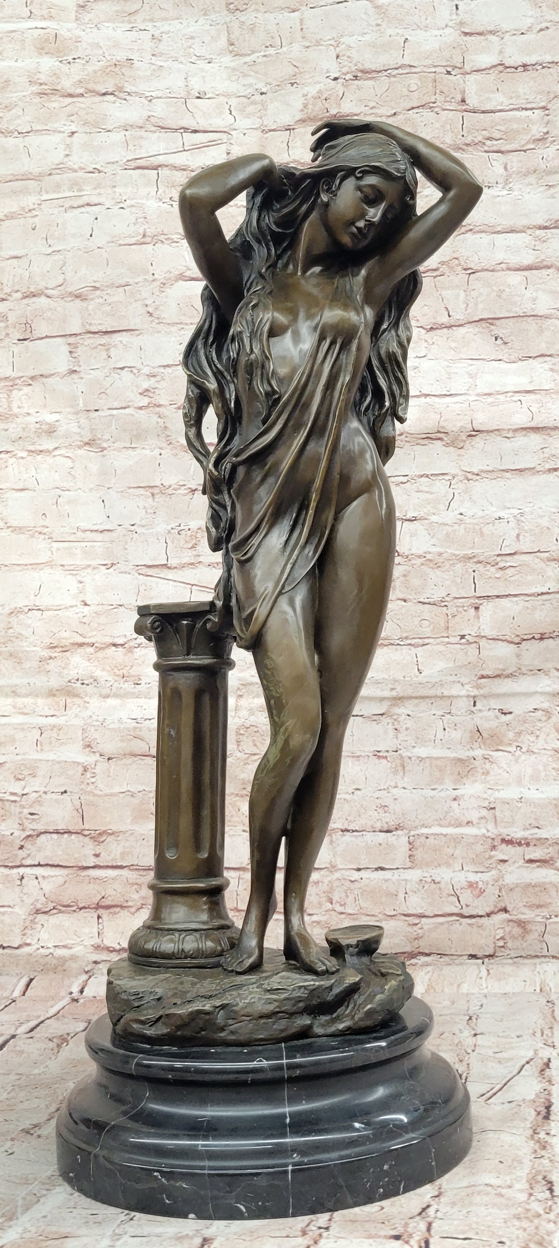 Aldo Vitaleh Art Deco Bronze Statue - Alluring Woman Sculpture, Signed Original