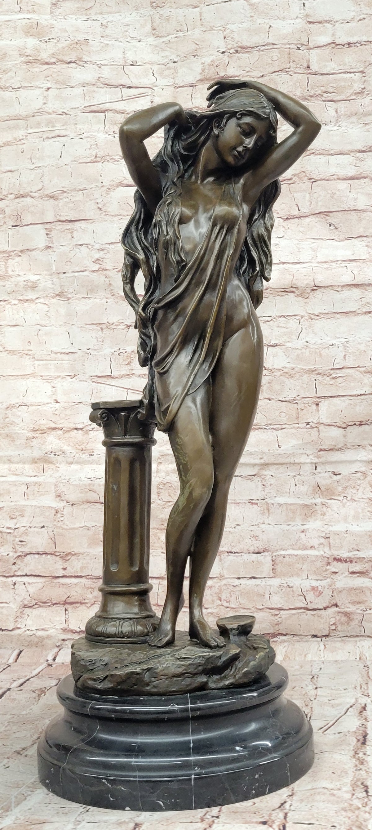 Aldo Vitaleh Art Deco Bronze Statue - Alluring Woman Sculpture, Signed Original
