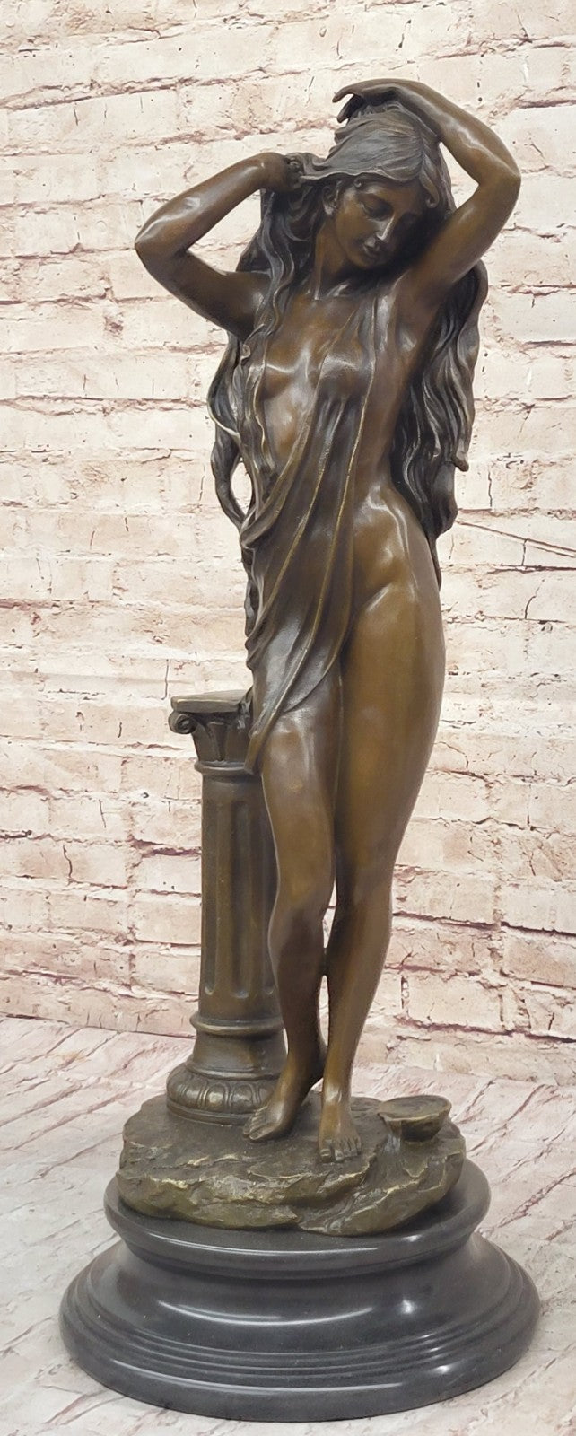 Aldo Vitaleh Art Deco Bronze Statue - Alluring Woman Sculpture, Signed Original
