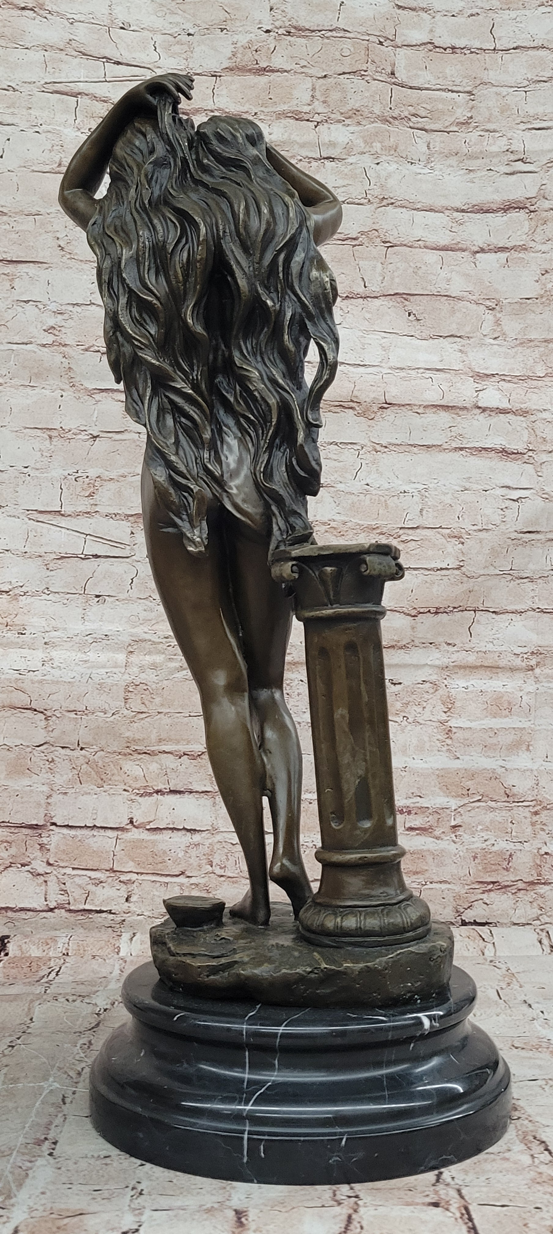 Aldo Vitaleh Art Deco Bronze Statue - Alluring Woman Sculpture, Signed Original