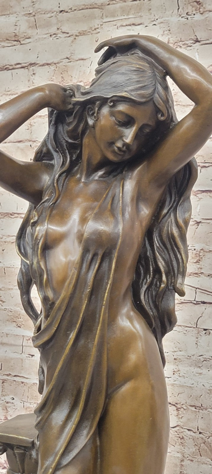 Aldo Vitaleh Art Deco Bronze Statue - Alluring Woman Sculpture, Signed Original