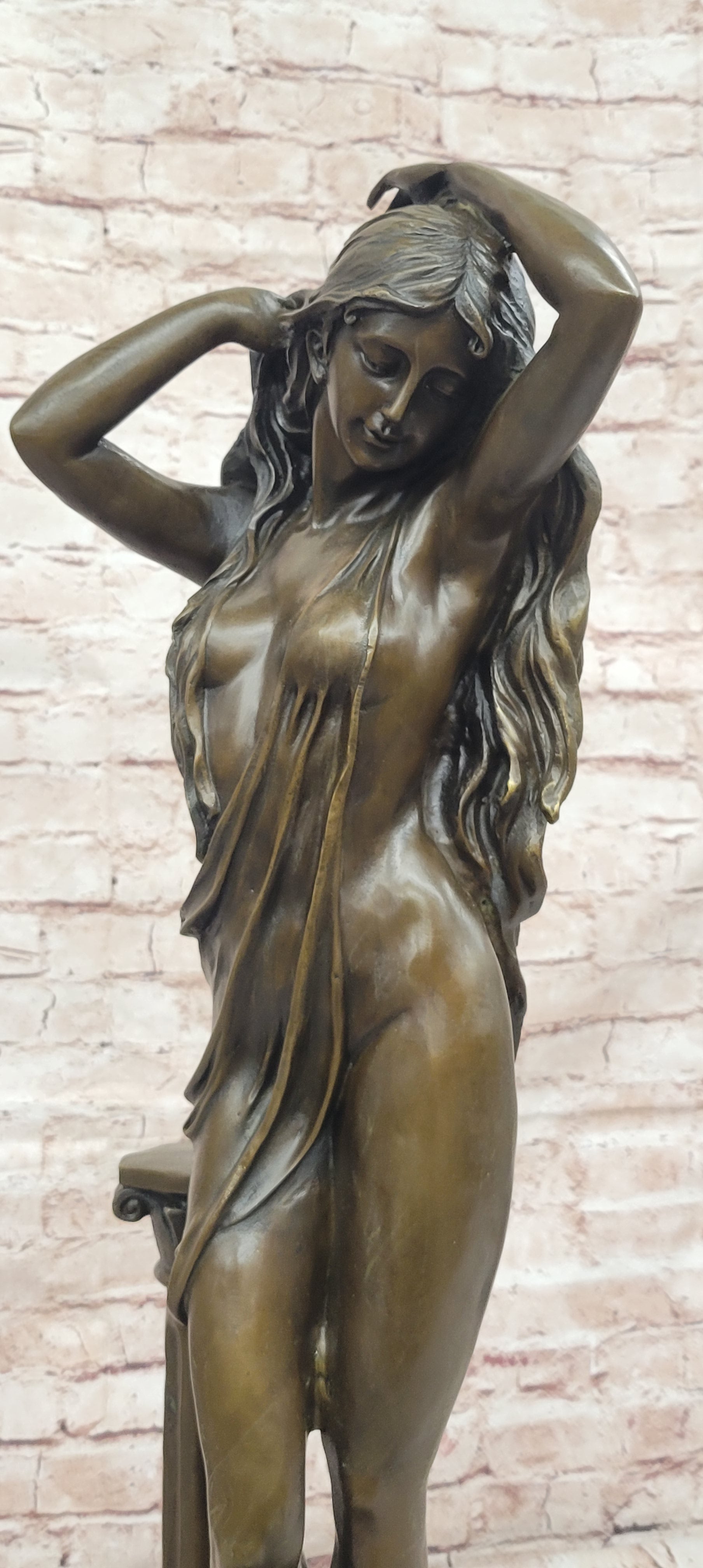 Aldo Vitaleh Art Deco Bronze Statue - Alluring Woman Sculpture, Signed Original