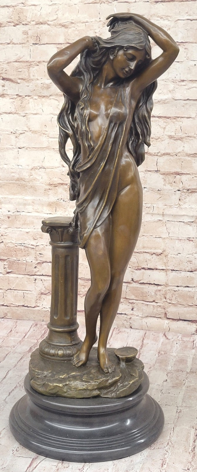 Aldo Vitaleh Art Deco Bronze Statue - Alluring Woman Sculpture, Signed Original