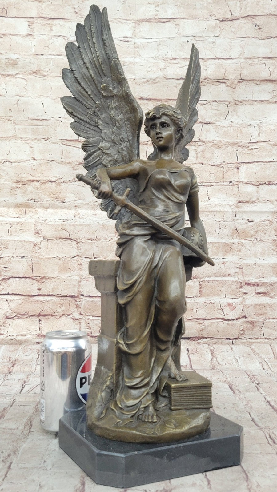 Handcrafted Bronze Sculpture SALE – Hero Wisdom Peace Goddess Athena on Marble Base