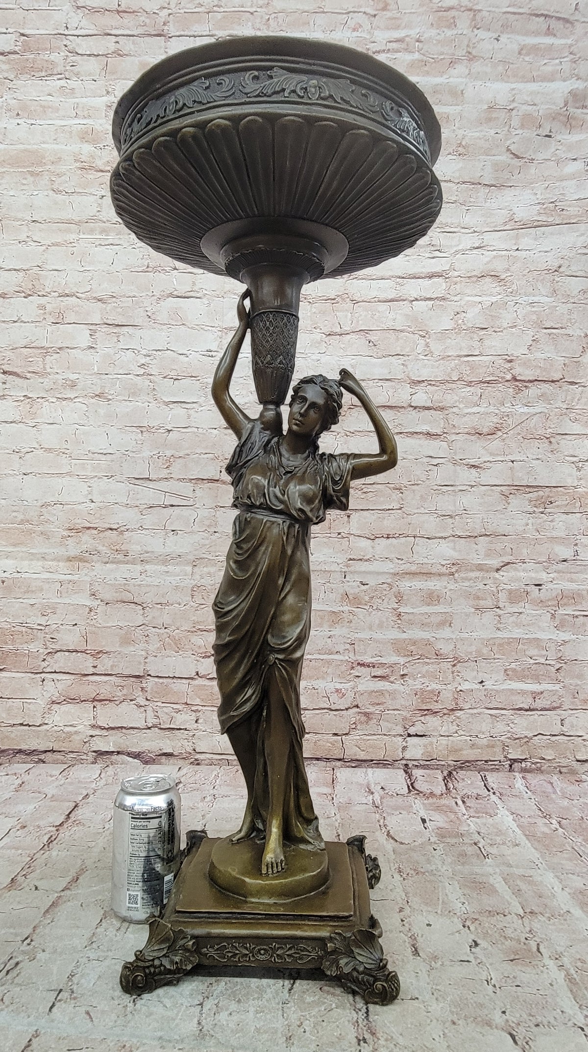 Milo Bronze Pedestal Woman Sculpture Classical Style Lady Statue Collectible