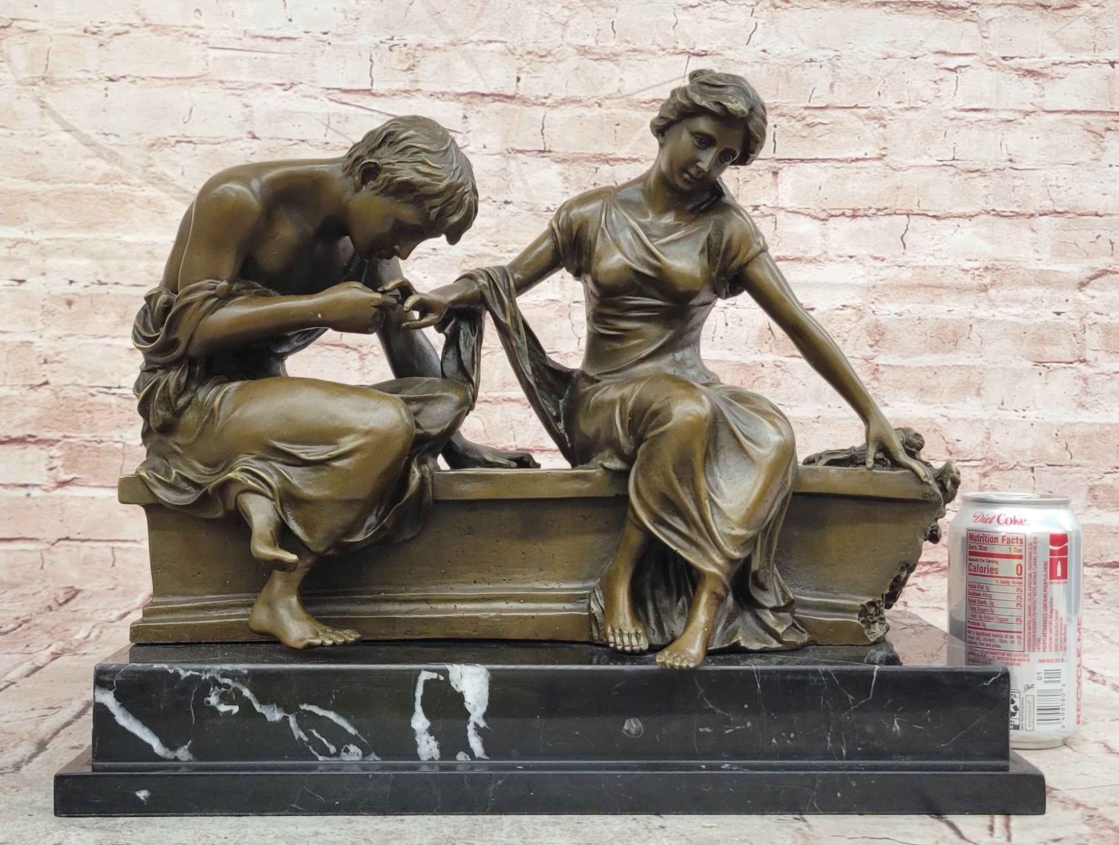 Signed Dalou Love Bronze Sculpture Romance Sculpture Home Office Decoration