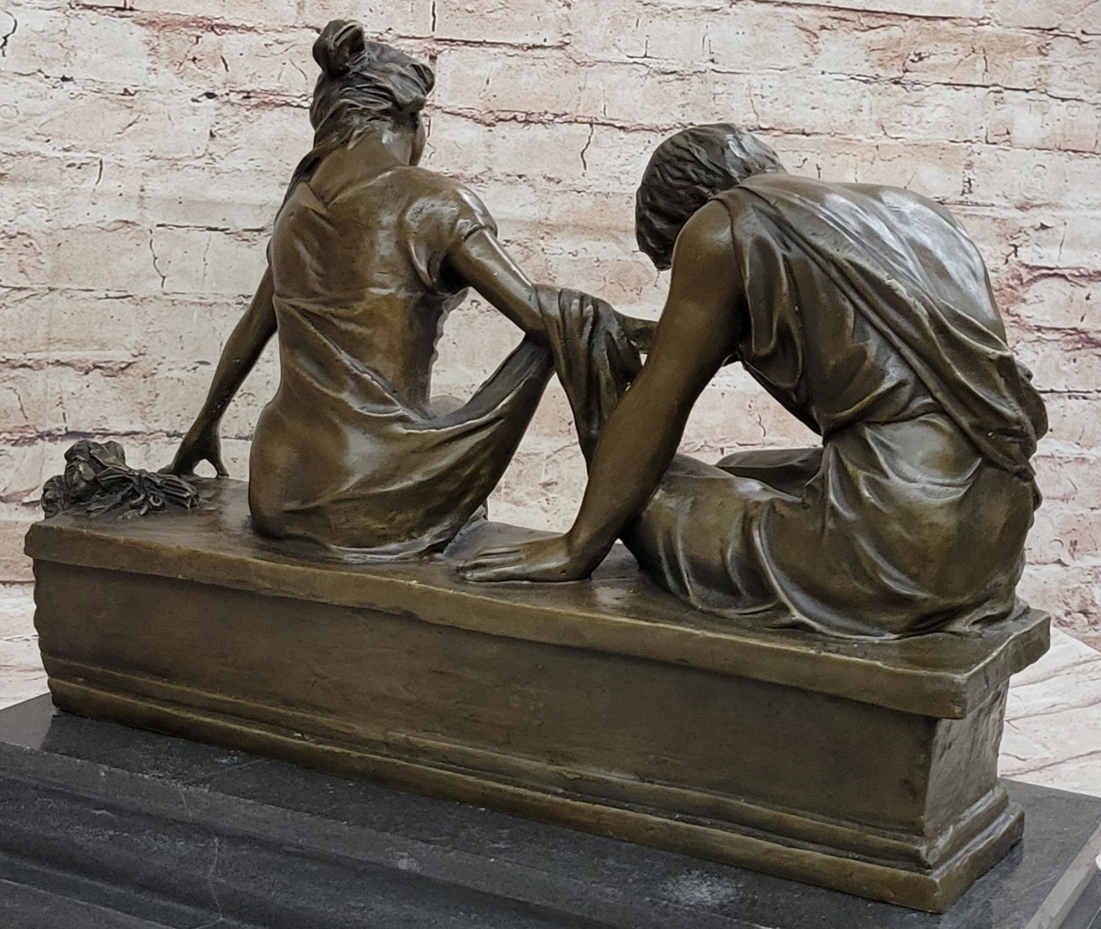 Signed Dalou Love Bronze Sculpture Romance Sculpture Home Office Decoration