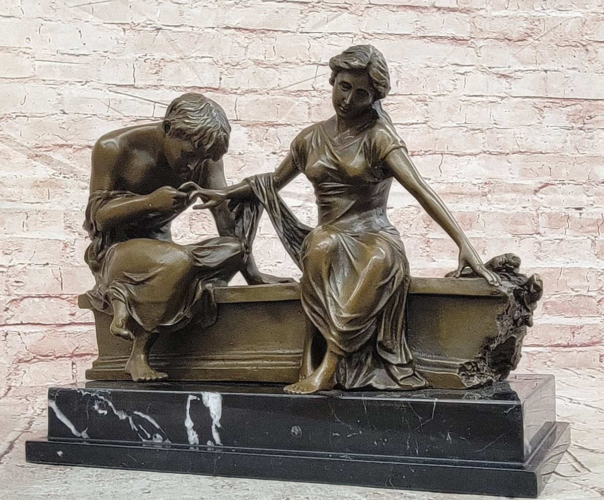 Signed Dalou Love Bronze Sculpture Romance Sculpture Home Office Decoration