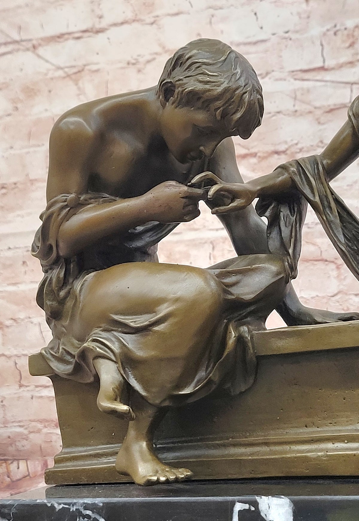 Signed Dalou Love Bronze Sculpture Romance Sculpture Home Office Decoration