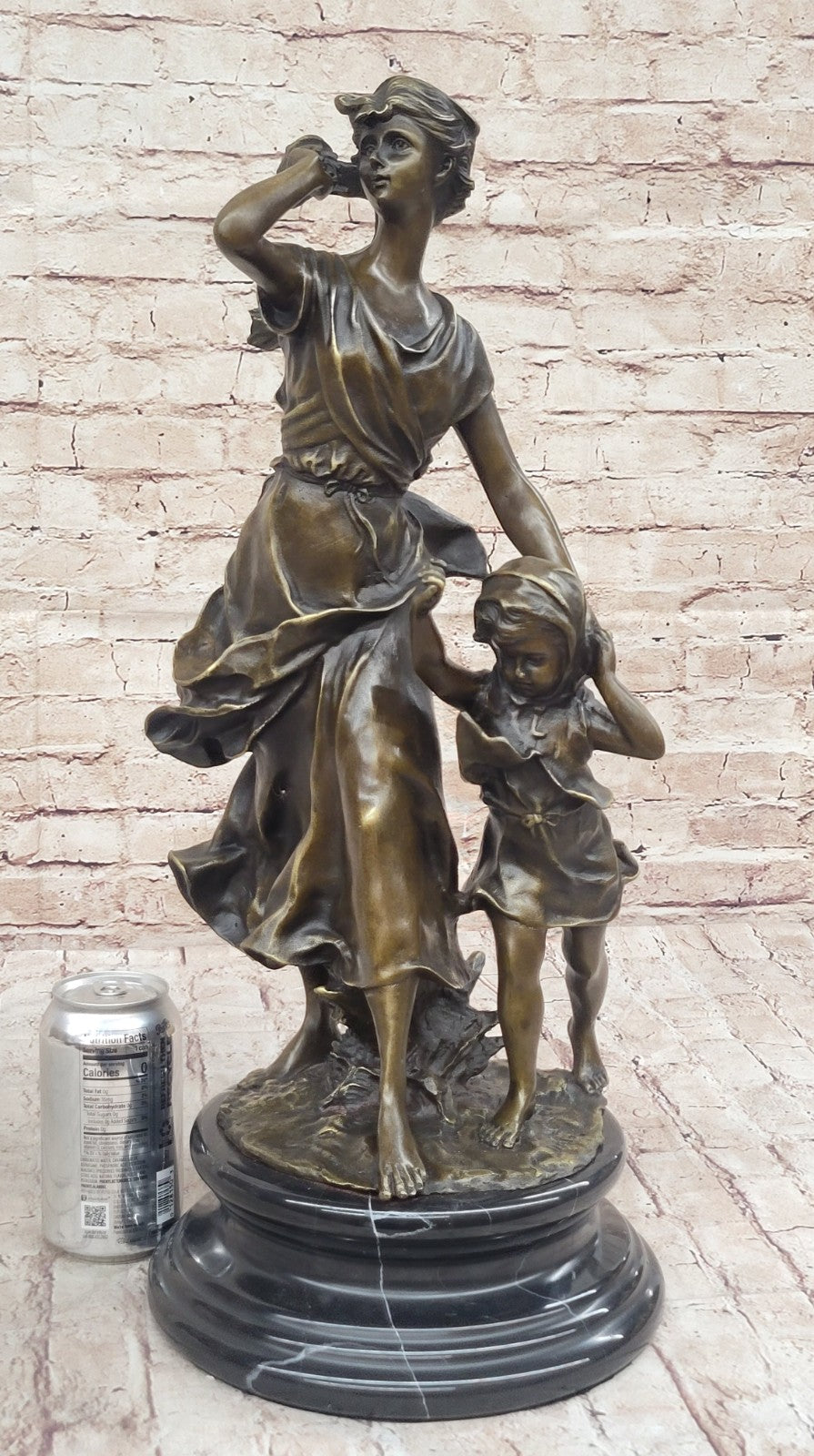 Beautiful Vintage Bronze Figurine - Mother & Baby/Child - Estate - Hot Cast Sale