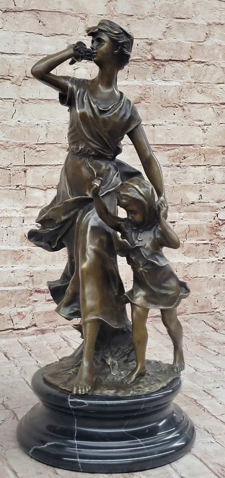 Beautiful Vintage Bronze Figurine - Mother & Baby/Child - Estate - Hot Cast Sale